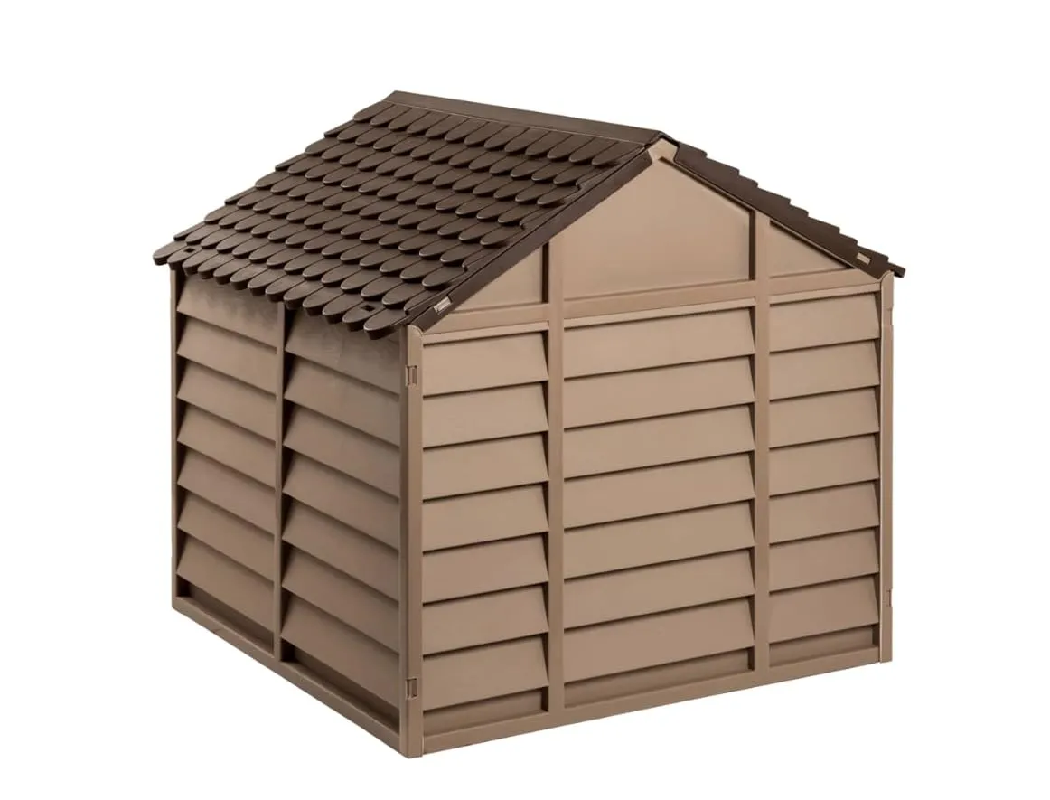 Avanti Trendstore - Kennel - Cuccia per cani in plastica sia per l'esterno che per l'interno, disponibile nel colore Moka. Dimensioni LAP: 78x80,5x84,5cm - immagine 3