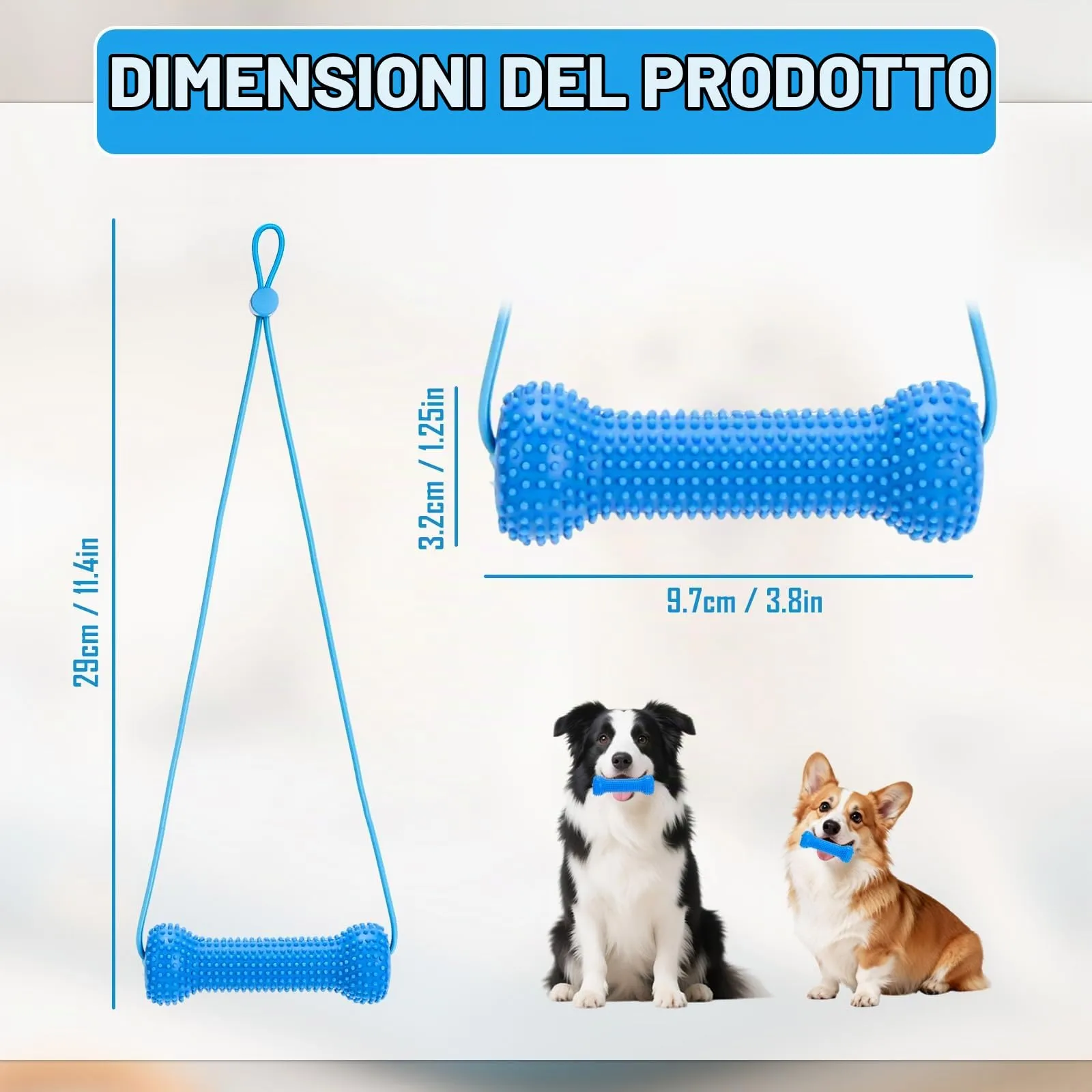 Dljkhzde Giocattolo per la cura dentale a doppia azione per cani - immagine 2