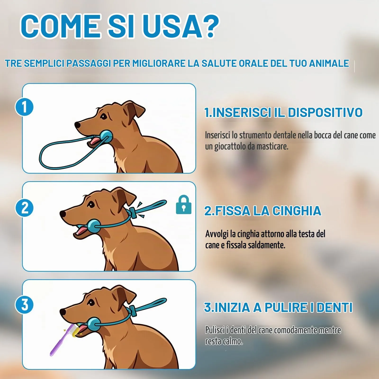 Dljkhzde Giocattolo per la cura dentale a doppia azione per cani - immagine 4