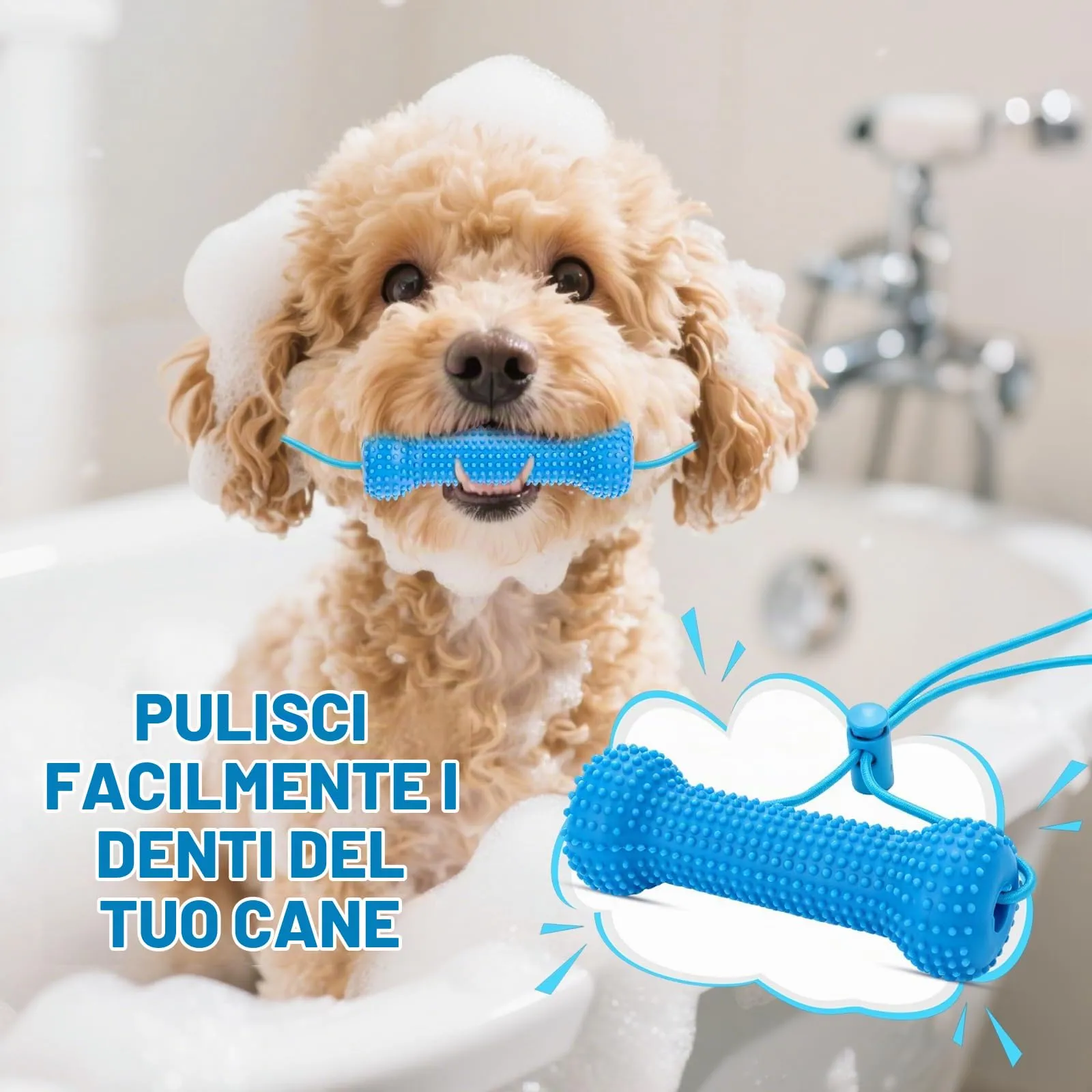 Dljkhzde Giocattolo per la cura dentale a doppia azione per cani - immagine 7