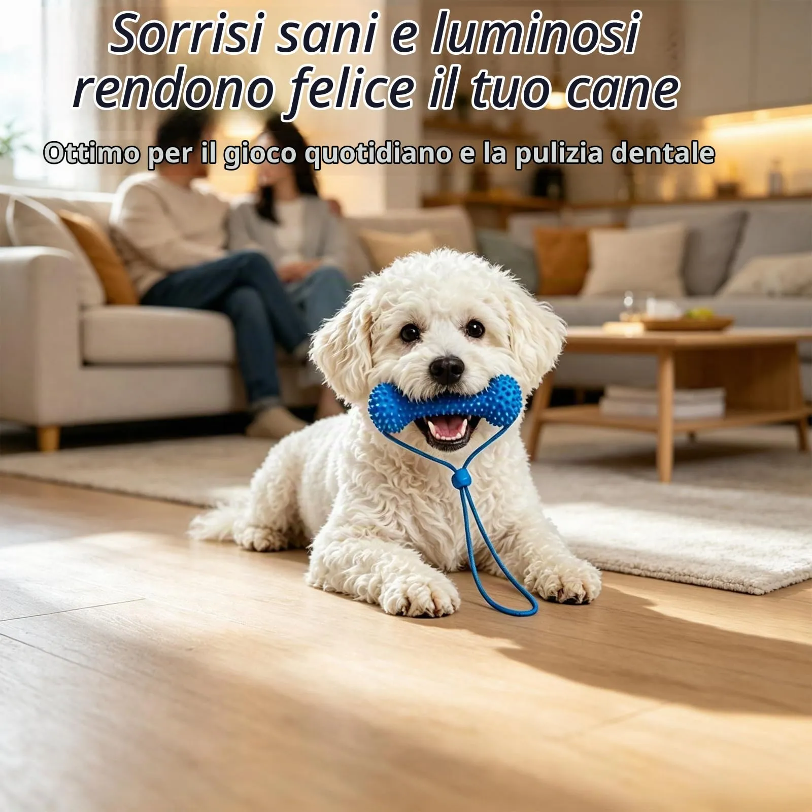 2 Pezzi Giocattolo Spazzola Pulizia Denti Cane (Blu) - immagine 5