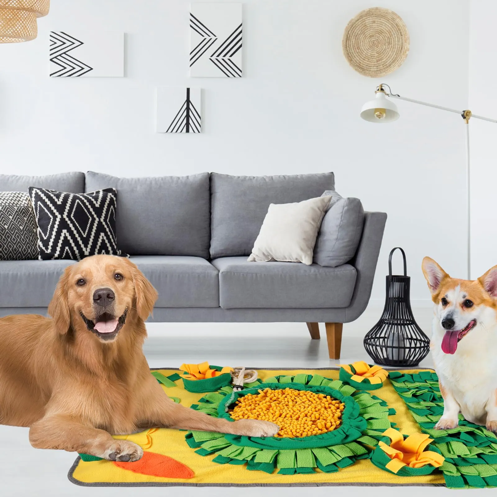 ZPQAODI Sniffing Tappeto per Cani Dogs, Dog Sniffing Mat Snuffle Mat per Cani per Canii Tappeto Sniffing mat per canii tappetini puzzle per Addestramento Canii per Giochi Interattivi (75 x 50,5 cm) - immagine 4