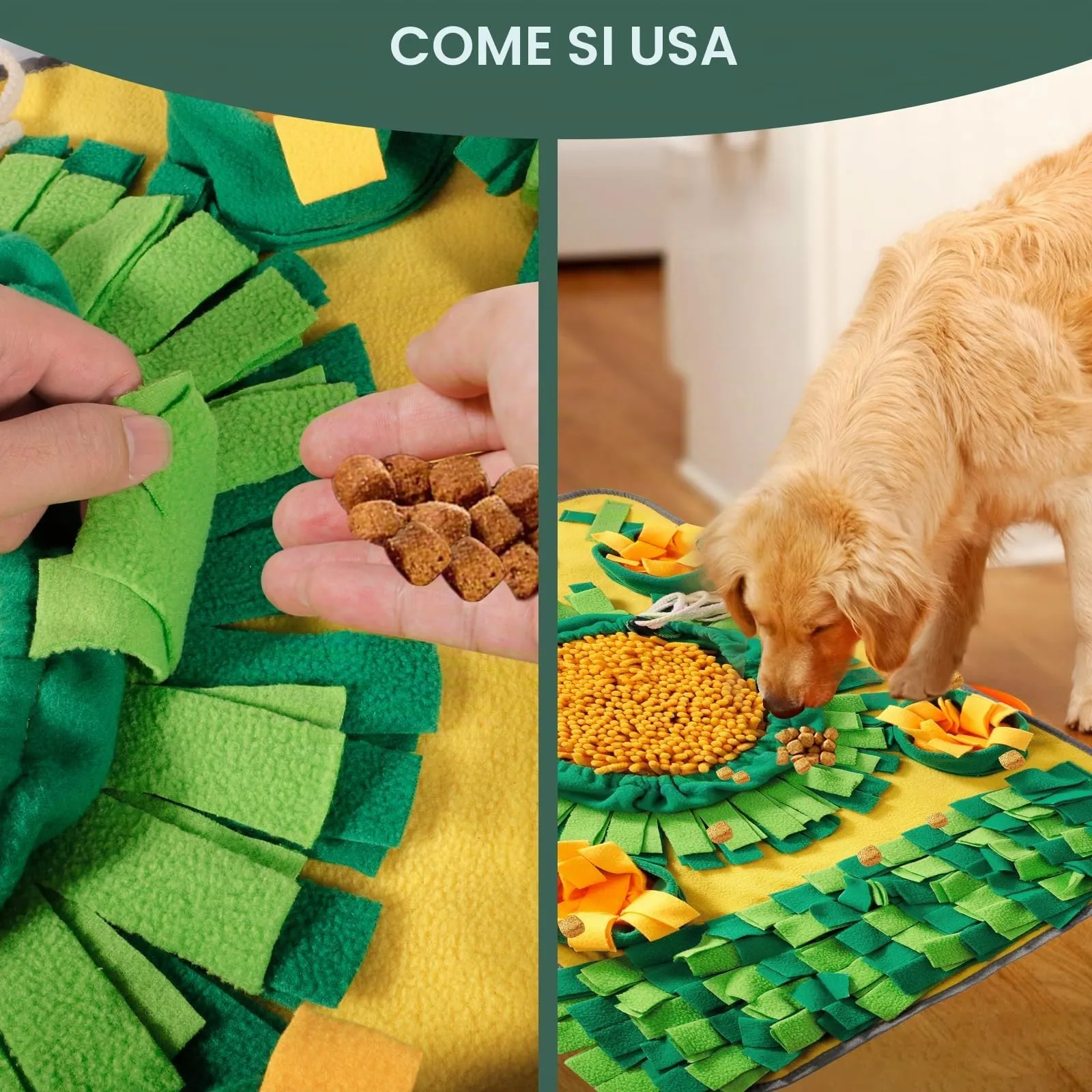 ZPQAODI Sniffing Tappeto per Cani Dogs, Dog Sniffing Mat Snuffle Mat per Cani per Canii Tappeto Sniffing mat per canii tappetini puzzle per Addestramento Canii per Giochi Interattivi (75 x 50,5 cm) - immagine 6