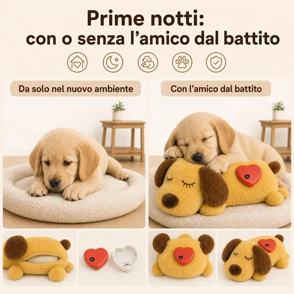 Calmipet Peluche per Cani con Battito Rassicurante E Pelo Morbido - immagine 4