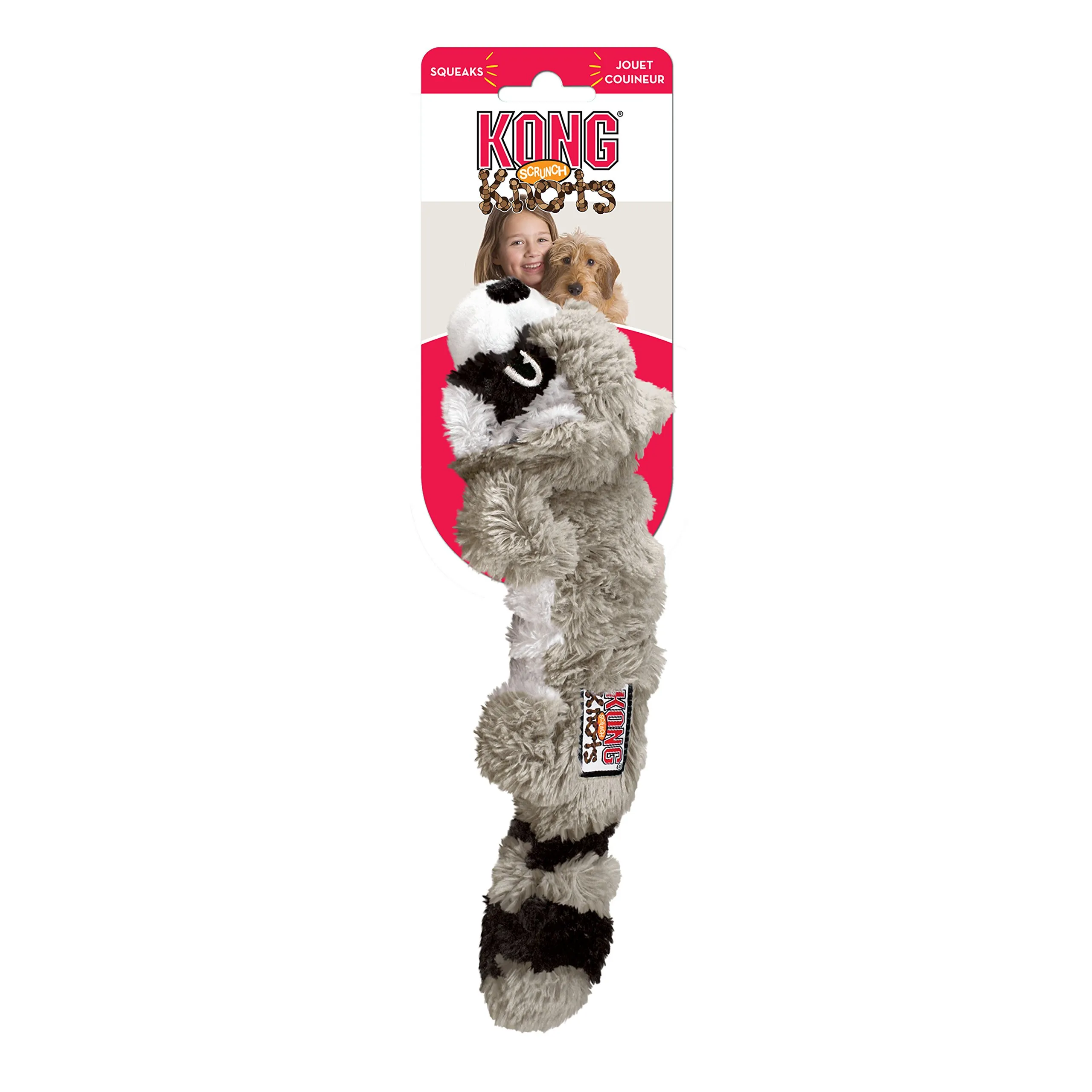 Kong Scrunch Knots Squirrel - Corde Annodate Interne, Imbottitura Minima, Meno Disordine - M/L - immagine 3