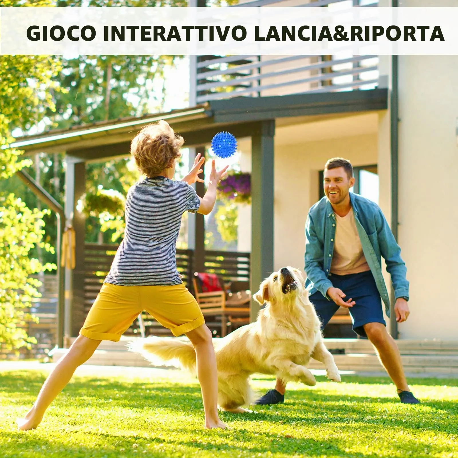 petizer - Set di 3 palline per cani, giocattolo galleggiante per cani e gatti, per cani da masticare in gomma, per la noia, la pulizia dei denti per cani di piccola e media taglia - immagine 3