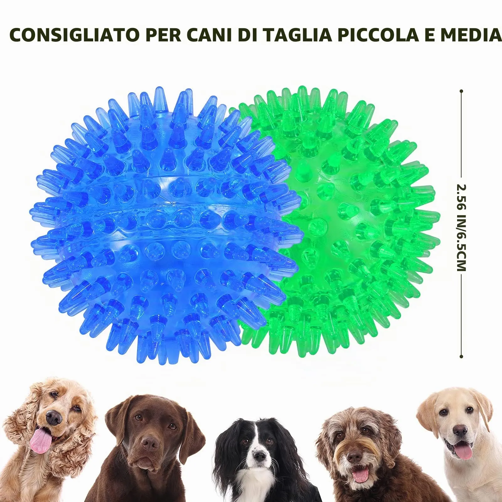 petizer - Set di 3 palline per cani, giocattolo galleggiante per cani e gatti, per cani da masticare in gomma, per la noia, la pulizia dei denti per cani di piccola e media taglia - immagine 7