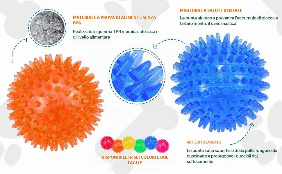 Petizer - Set di 3 palline per cani, giocattolo galleggiante per gatti, cane per masticare in gomma, per la noia e la pulizia dei denti - immagine 3