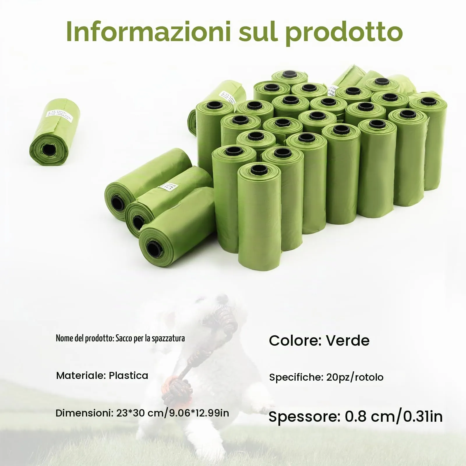510 pezzi Sacchetti igienici per cane,Sacchetti Cane Cacca,Sacchetti per Cacca,Adatti per Uscire di Casa,a prova di Perdite, Profumati, Sacchettini per Cani, Raccogli Feci, Pet Bag - immagine 6