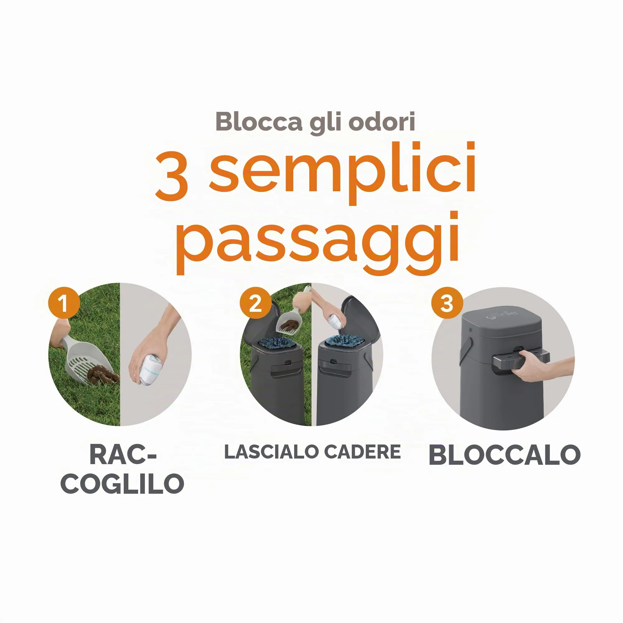 Pet Genie Secchio | Sistema di smaltimento dei rifiuti del cane per il controllo degli odori all'interno e all'esterno | Cestino per la cacca del cane | Include 1 sacchetto quadrato di ricarica che - immagine 5