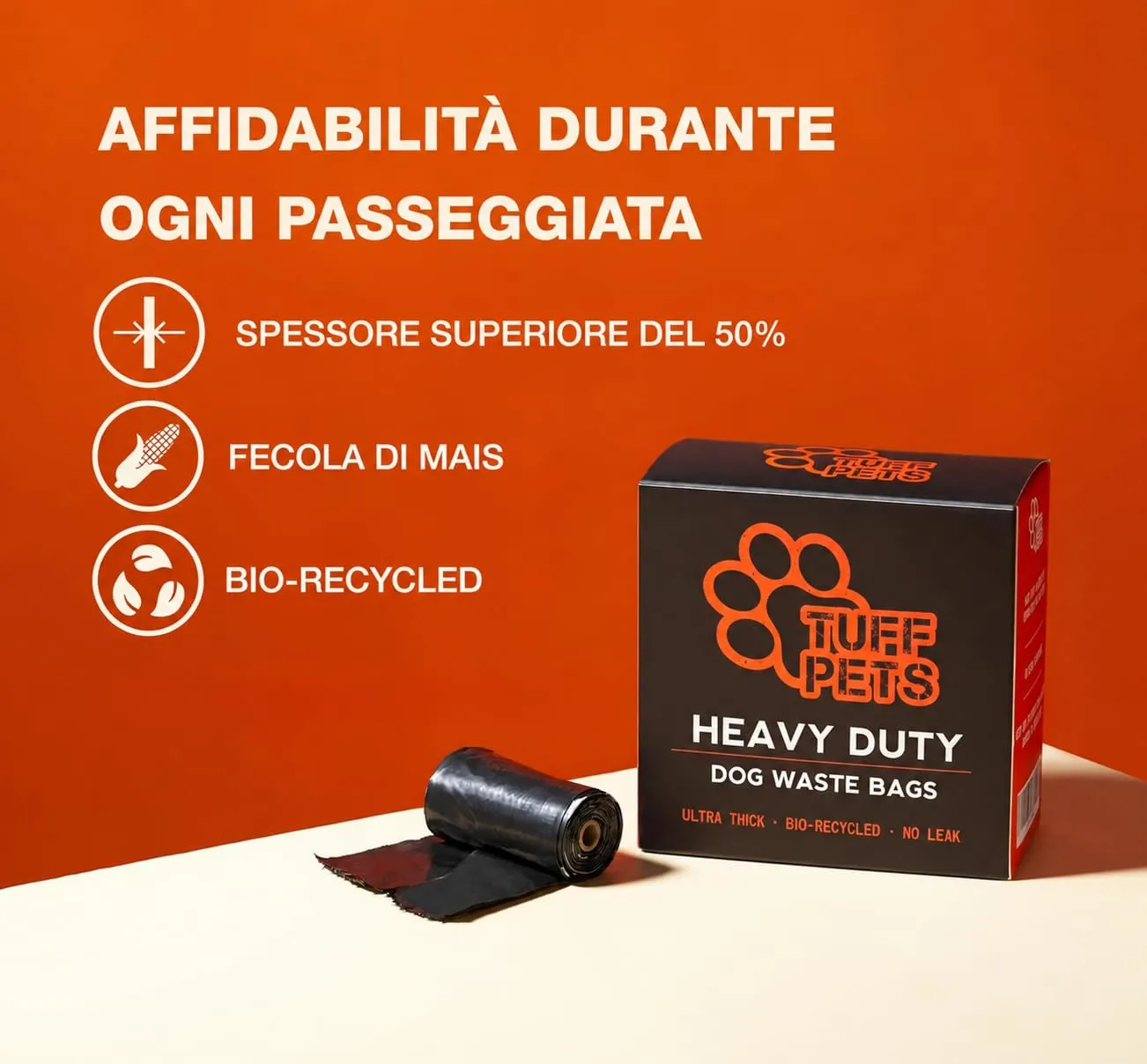 Tuff Pets Porta Sacchetti Cane da Guinzaglio in Bambù, con 10 Sacchetti - immagine 3