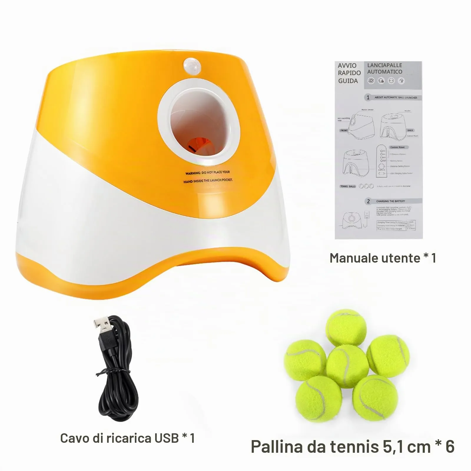 Galatée Lanciatrice Automatica a Sfera, Lanciagranate Per Palline Interattiva, Lanciagrana Automatica Per Cani, Lanciatore Di Palle Per Cani Con 6 Mini Palline Da Tennis(Verde) - immagine 4