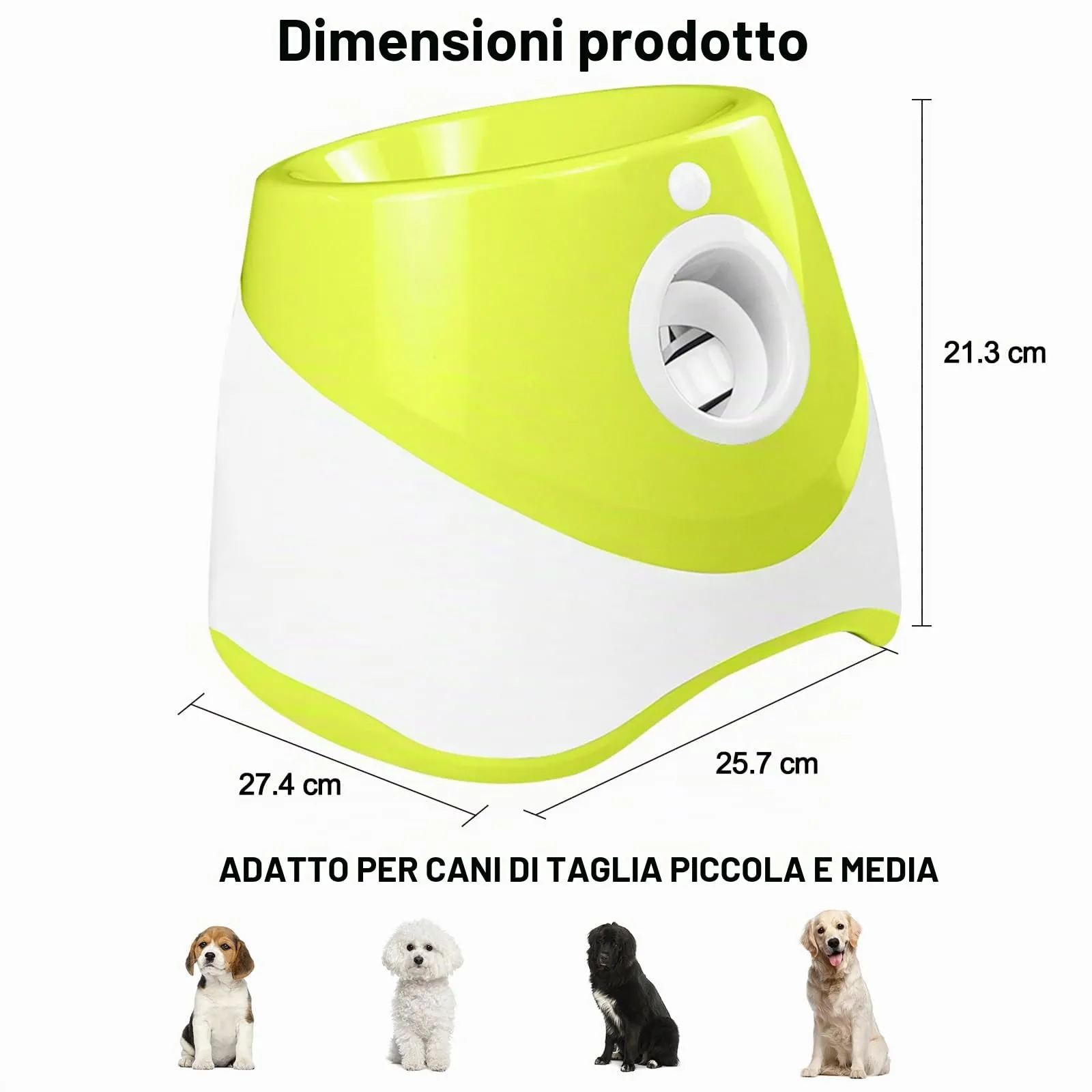 Galatée Lanciatrice Automatica a Sfera, Lanciagranate Per Palline Interattiva, Lanciagrana Automatica Per Cani, Lanciatore Di Palle Per Cani Con 6 Mini Palline Da Tennis(Verde Chiaro) - immagine 6