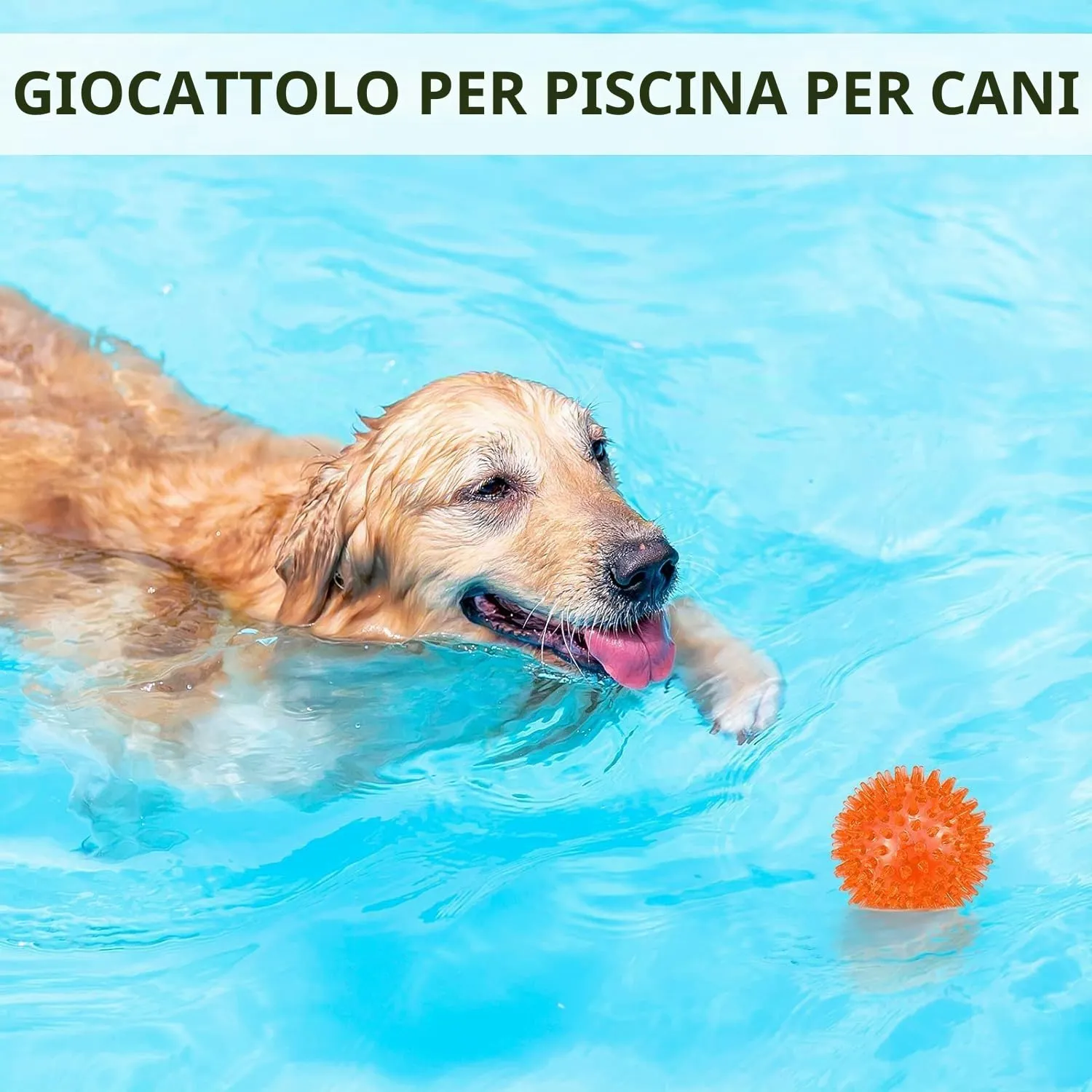 Petizer Confezione da 6 giocattoli sonori per cani, 9 cm, giocattolo da piscina galleggiante, giocattolo da piscina per cuccioli, gomma TPR da masticare per la noia, pulizia dei denti per cani di - immagine 3