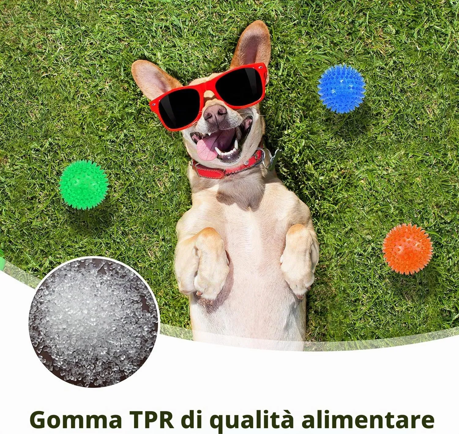 Petizer Confezione da 6 giocattoli sonori per cani, 9 cm, giocattolo da piscina galleggiante, giocattolo da piscina per cuccioli, gomma TPR da masticare per la noia, pulizia dei denti per cani di - immagine 6