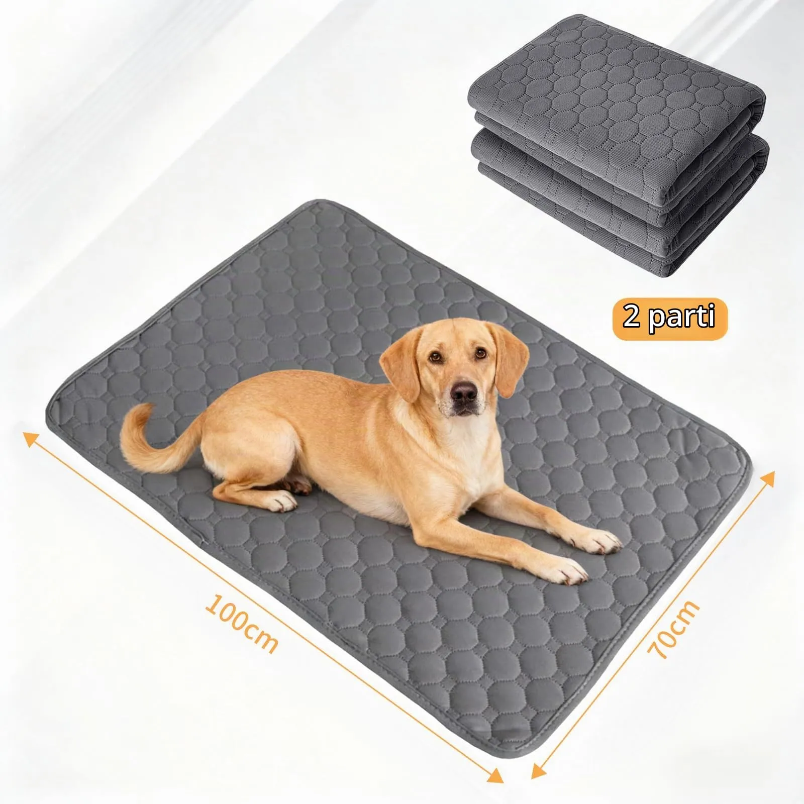 APKOL 2 Pcs 100x70cm Tappetini per Gabbia per cuccioli, Tappetini Igienici - immagine 3