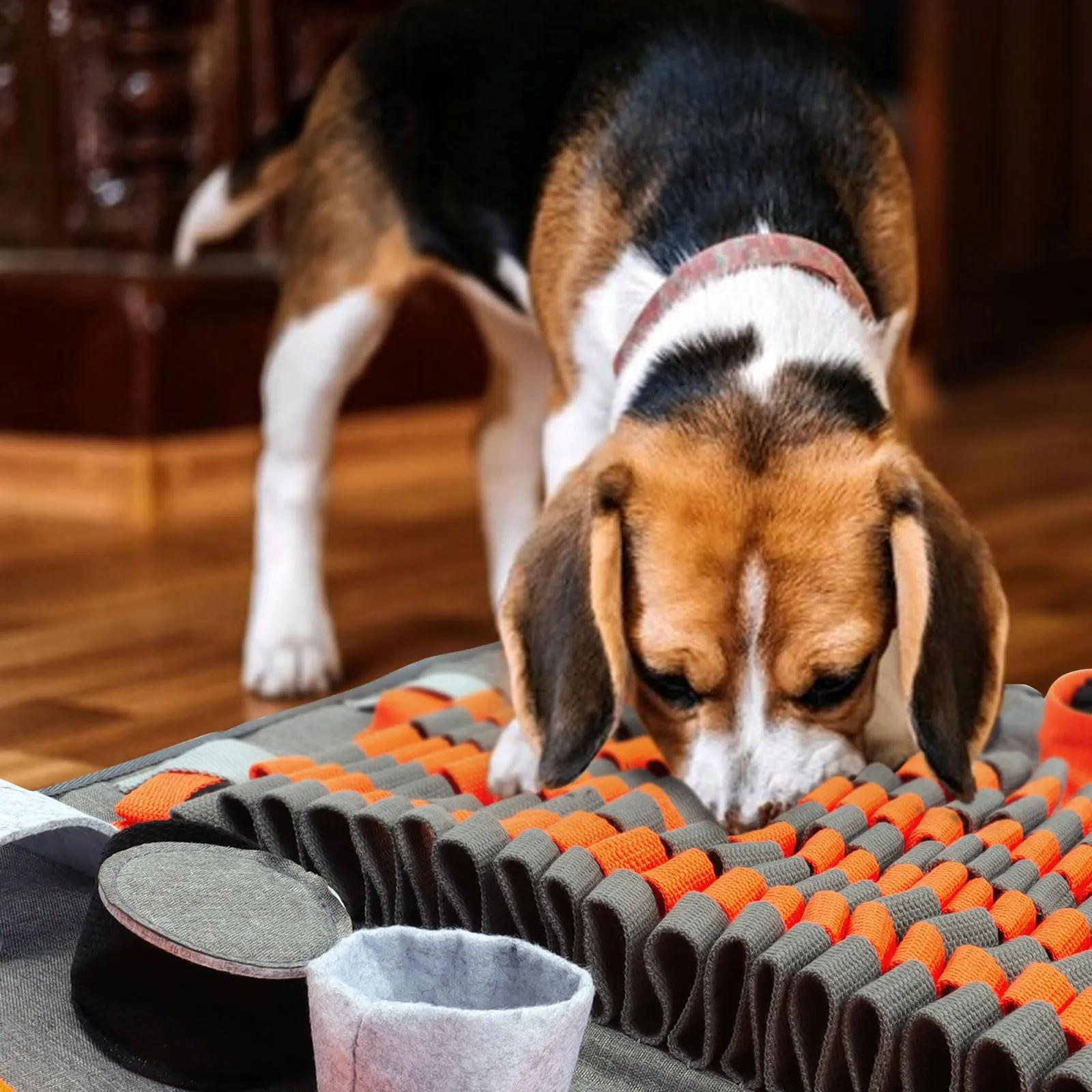 Tappeto Olfattivo Cane, Giochi per Cani Tappeti Interattivi Tappetino Olfattivo per Cani Sniffing Mat Intelligenza Lavabile (Arancione) - immagine 6