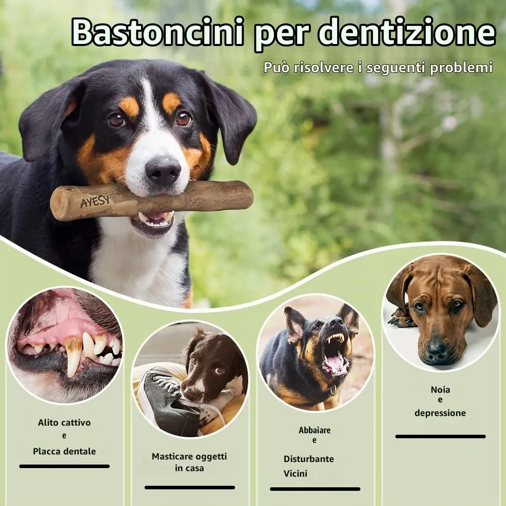 AYESY Legno di Caffè per Cani, S Bastone da Masticare Naturale, Giocattolo per per Cani e Cuccioli, Cura dei Denti e Allevia l'ansia, Bastoncino da Masticare per Cane Indistruttibile 100% Naturale - immagine 5