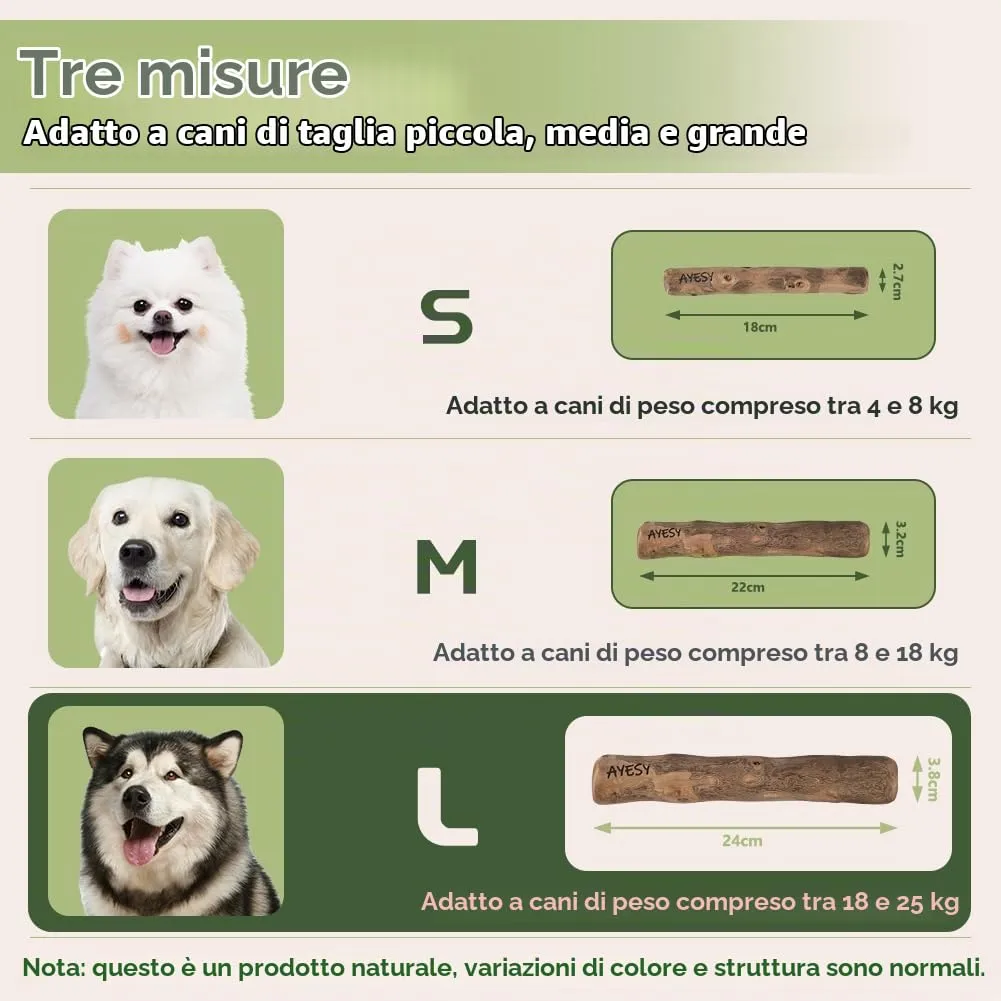 AYESY Legno di Caffè per Cani, L Bastone da Masticare Naturale, Giocattolo per per Cani e Cuccioli, Cura dei Denti e Allevia l'ansia, Bastoncino da Masticare per Cane Indistruttibile 100% Naturale - immagine 2