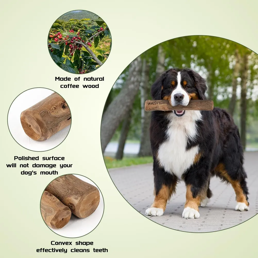 AYESY Legno di Caffè per Cani, L Bastone da Masticare Naturale, Giocattolo per per Cani e Cuccioli, Cura dei Denti e Allevia l'ansia, Bastoncino da Masticare per Cane Indistruttibile 100% Naturale - immagine 3