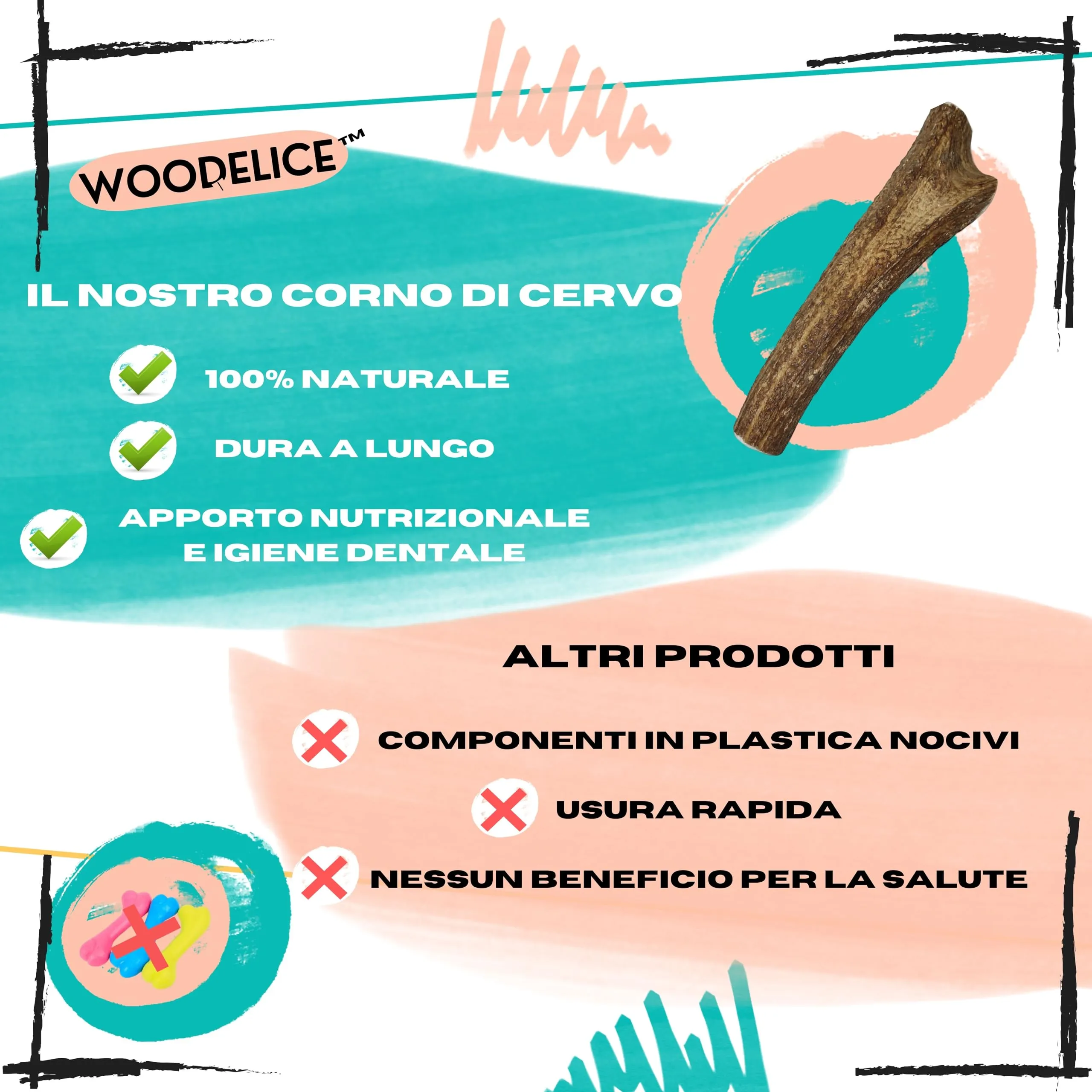 Corno di Cervo per Cani, Taglia XS Cani Mini, 2 unità - immagine 8