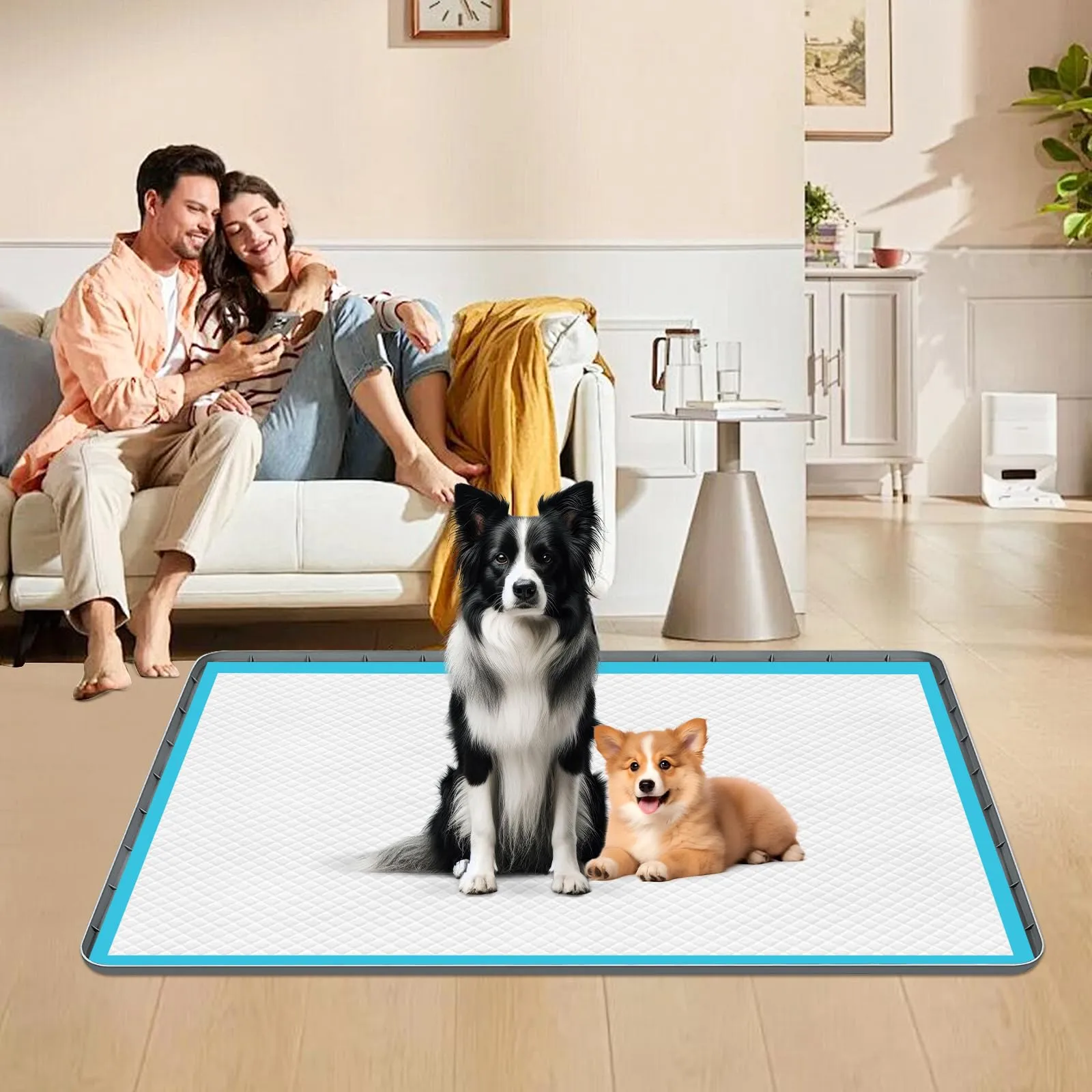 Bartuke 127x89cm traversine cani lavabili,tappetino cane pipi,Grigio scuro - immagine 7