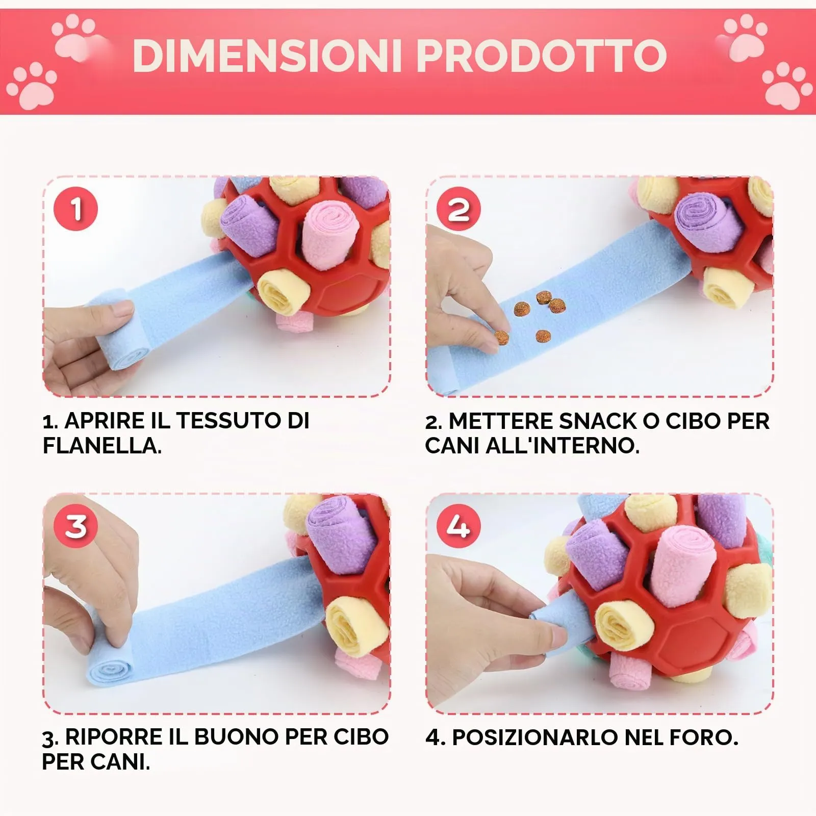 BINYI Tappetino Snuffle Mat per Cani Giochi Interattivi per Cane Indistruttibile Giocattoli Palla da Fiuto per Addestramento per Giochi Cani di Piccola Taglia Media Grandi - immagine 7