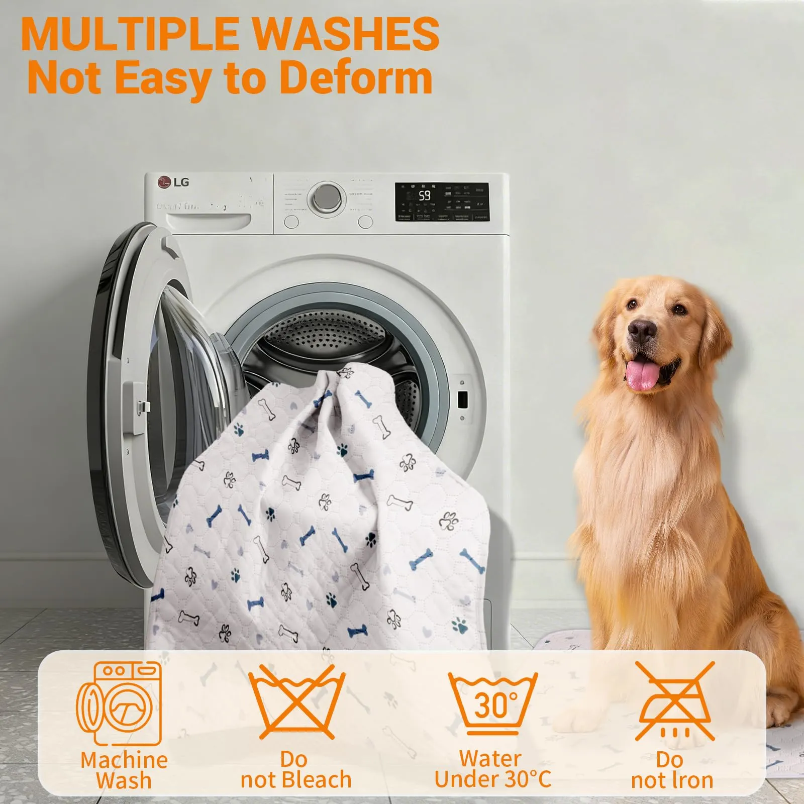 Wusboo Set di 2 Tappetini Igienici per Animali ,70 x 100 cm Super Assorbenti, Impermeabili e Riutilizzabili | Perfetti per Cani, Gatti, Conigli e Porcellini d’India - immagine 6