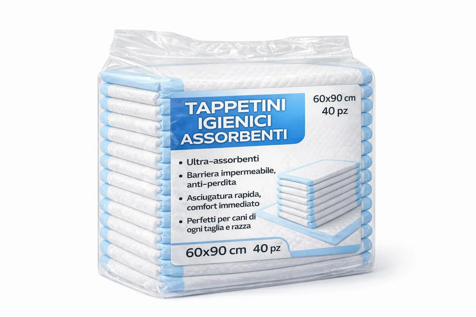 FRANDEA Traversine Igieniche per Cani 60x90 Assorbenti Tappetini 40 Pezzi - immagine 1
