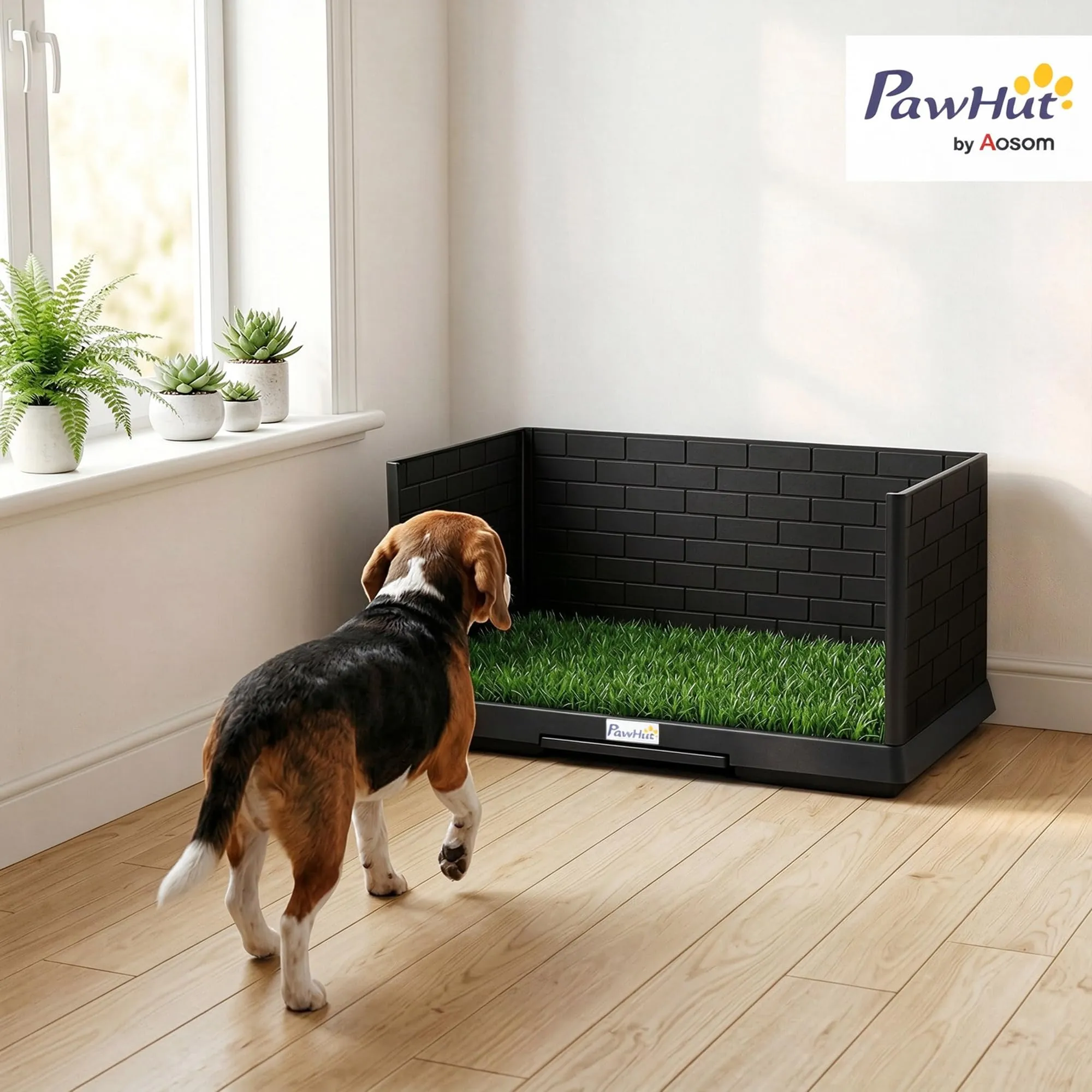 PawHut Lettiera per Cani con Prato Sintetico e Pareti Alte, 75x51x36.5 cm - immagine 2