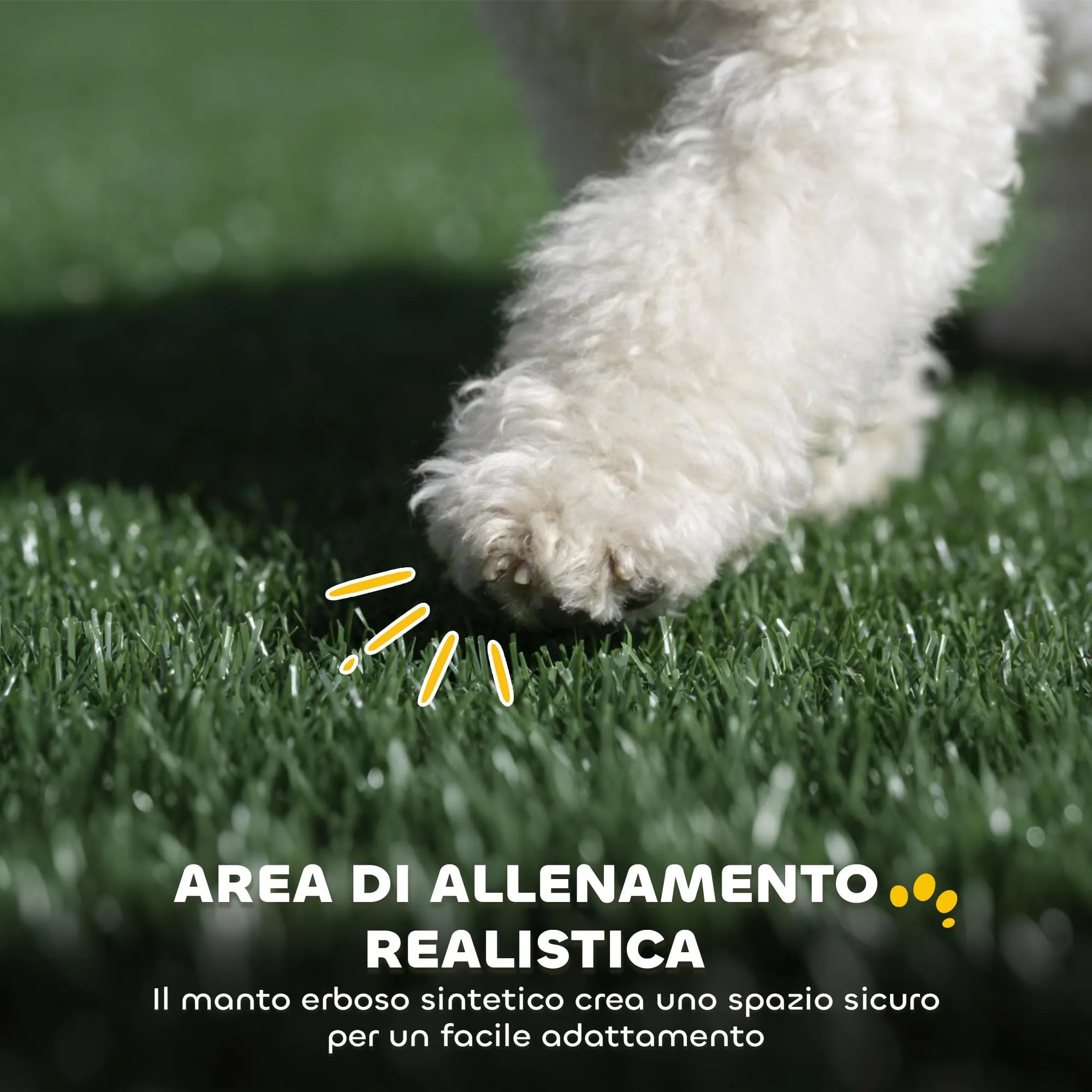 PawHut Lettiera per Cani con Prato Sintetico e Pareti Alte, 75x51x36.5 cm - immagine 4