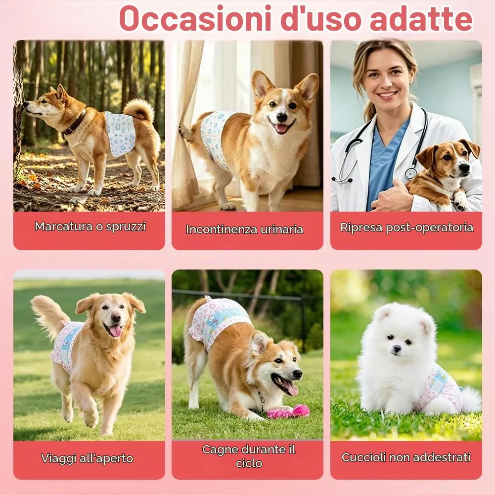 OFFCUP Pannolini USA E Getta, 20 Pannolini per Can, Fascia per Cani cagna - immagine 7