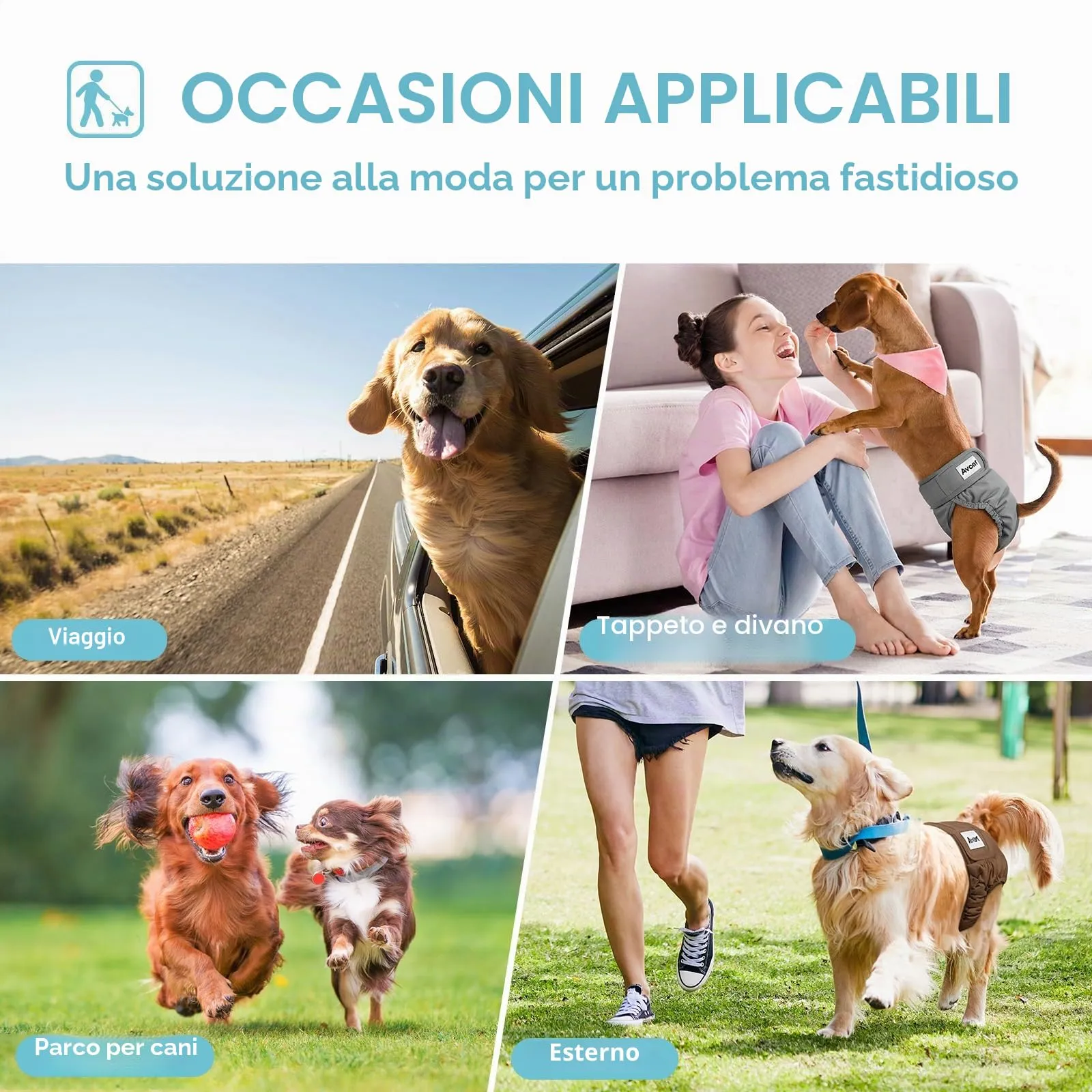 Avont Pannolini Cane Lavabili[3 Pezzi], Mutandina per Cane Femmina Altamente Assorbenti, Impermeabile e Riutilizzabili, Lavabili in Lavatrice -Nero/Marrone/Grigio Marca - immagine 5