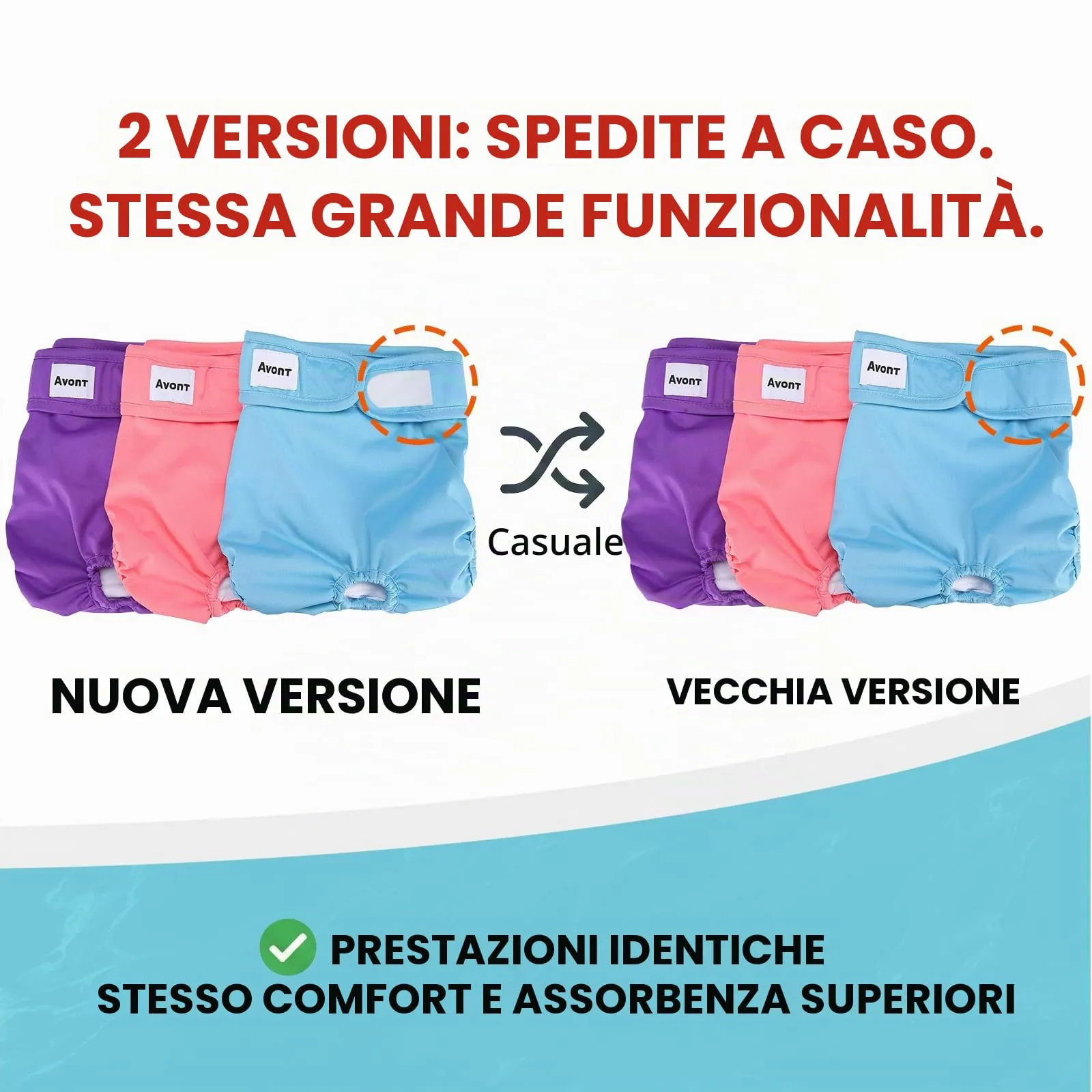 Avont Pannolini Cane Lavabili[3 Pezzi], Mutandina per Cane Femmina Altamente Assorbenti, Impermeabile e Riutilizzabili, Lavabili in Lavatrice -Viola/Blu/Rosa - immagine 8