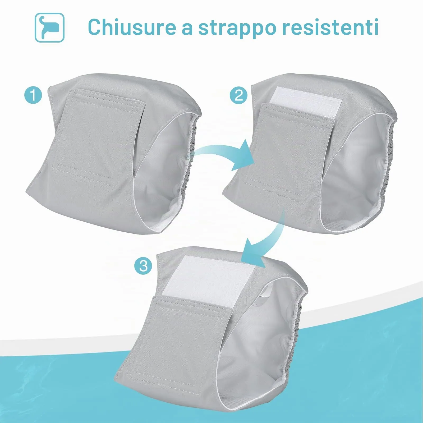 [3 Pezzi] Avont Pannolini Cani Maschi, Fascia Igienica per Cane Maschi Altamente Assorbenti, Mutandina per Cane, Impermeabile e Riutilizzabili, Lavabili in Lavatrice -XXL - immagine 6