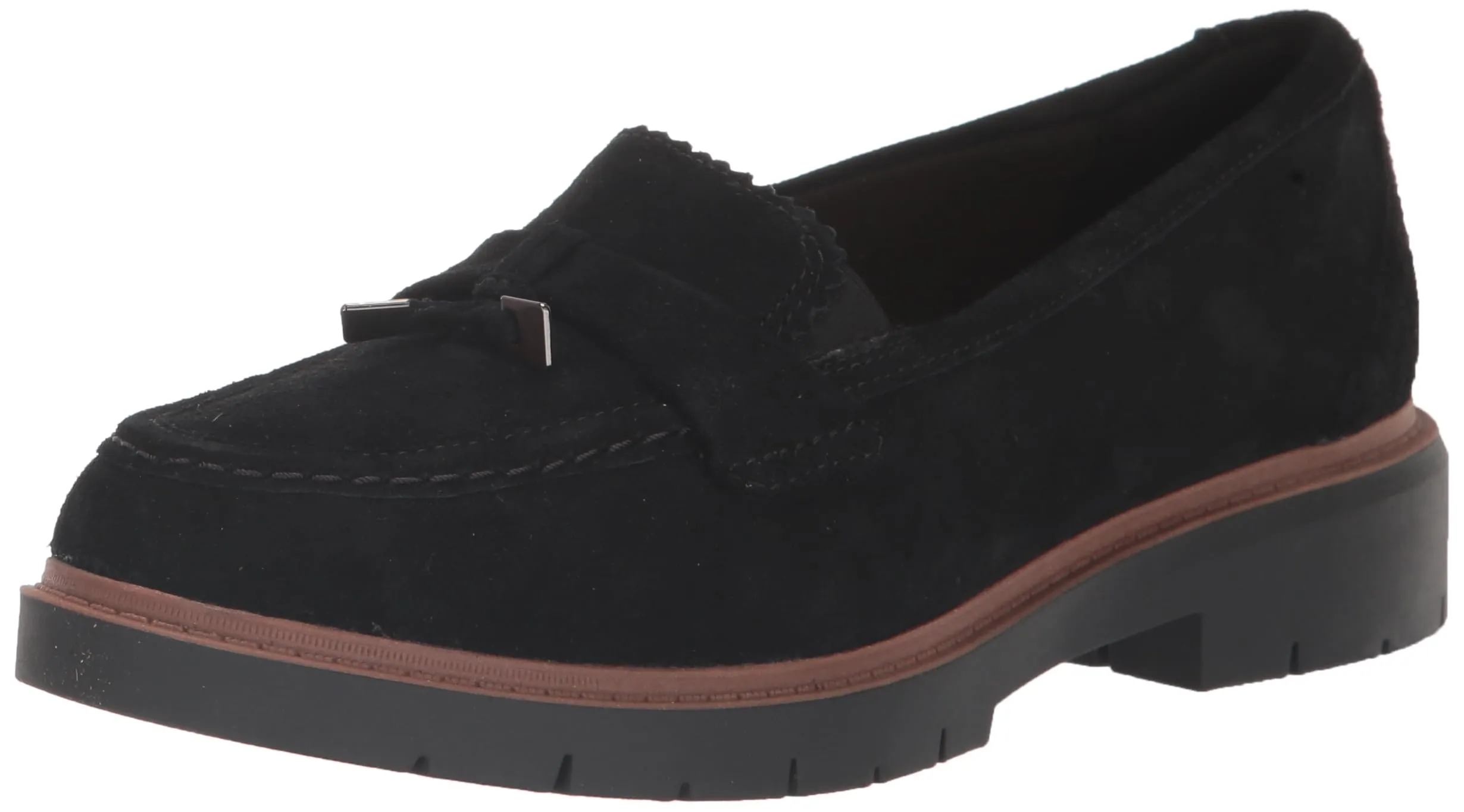 Clarks Westlynn Bella, Mocassino Donna, Pelle Scamosciata Nera, 9.5 - immagine 1