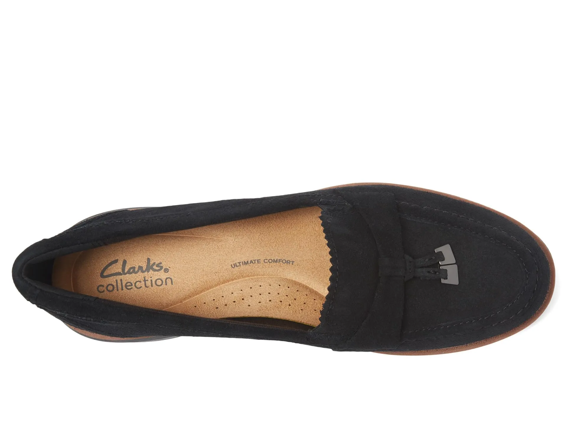 Clarks Westlynn Bella, Mocassino Donna, Pelle Scamosciata Nera, 9.5 - immagine 4