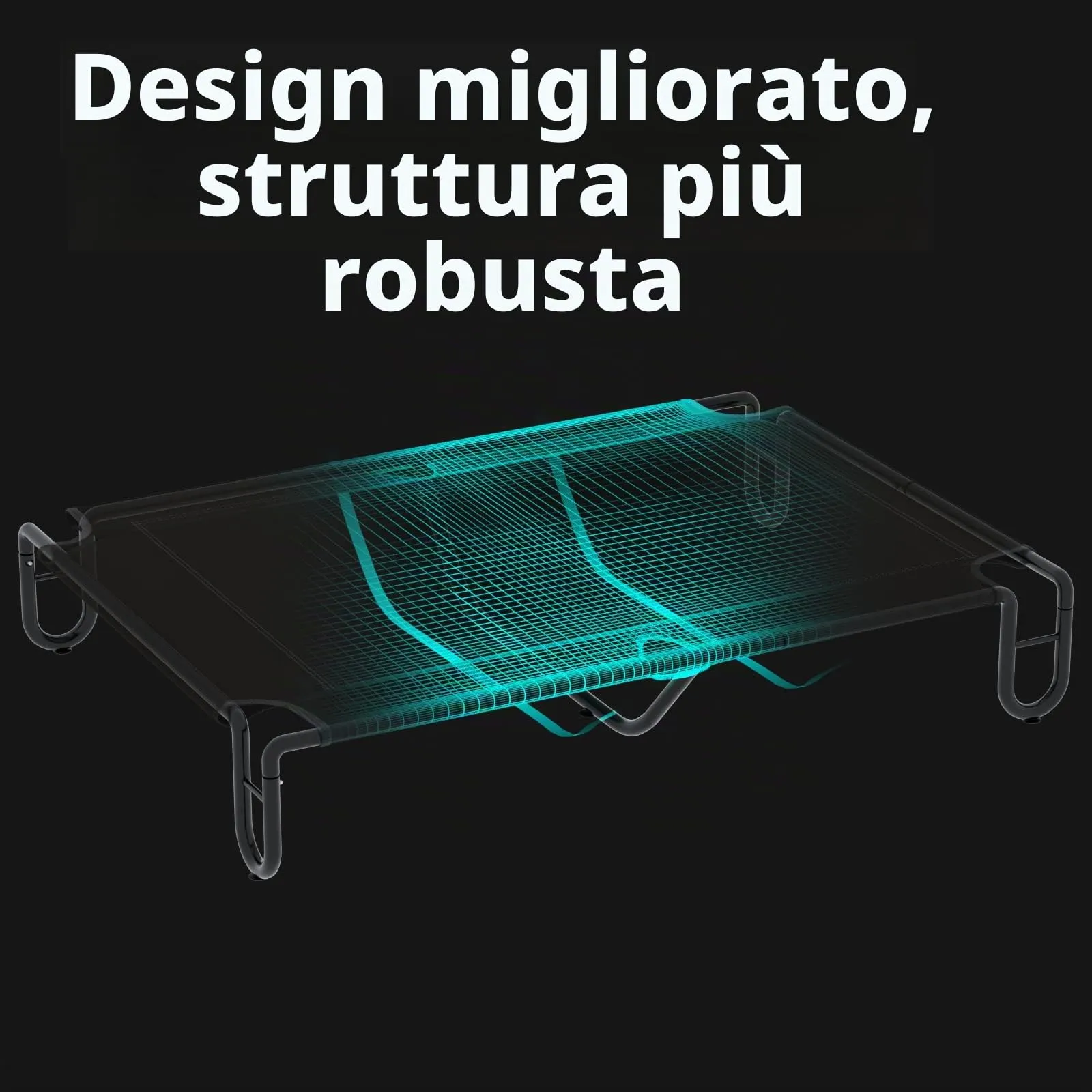 KORIMEFA Brandina per Cani Taglia Grande, Lettino Rialzato, Cuccia Interno Esterno Rinfrescante per Animali Domestici, 122x85cm (XL) - immagine 5
