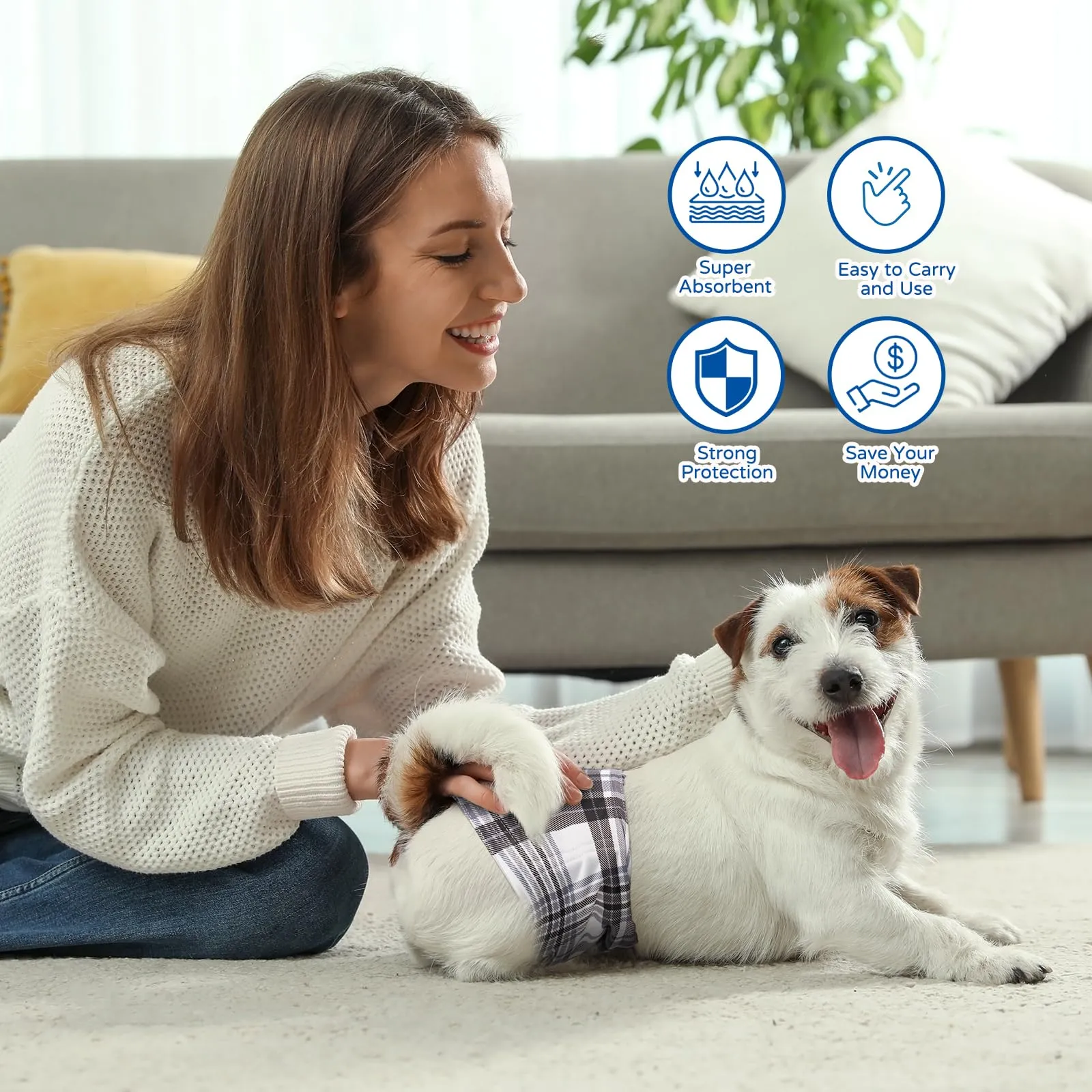 MICOOYO Inserti monouso per pannolini per cani, cuscinetti booster per cani maschi e femmine, inserti super assorbenti per cani in calore che si adattano alla maggior parte dei pannolini per cani (XL - immagine 2