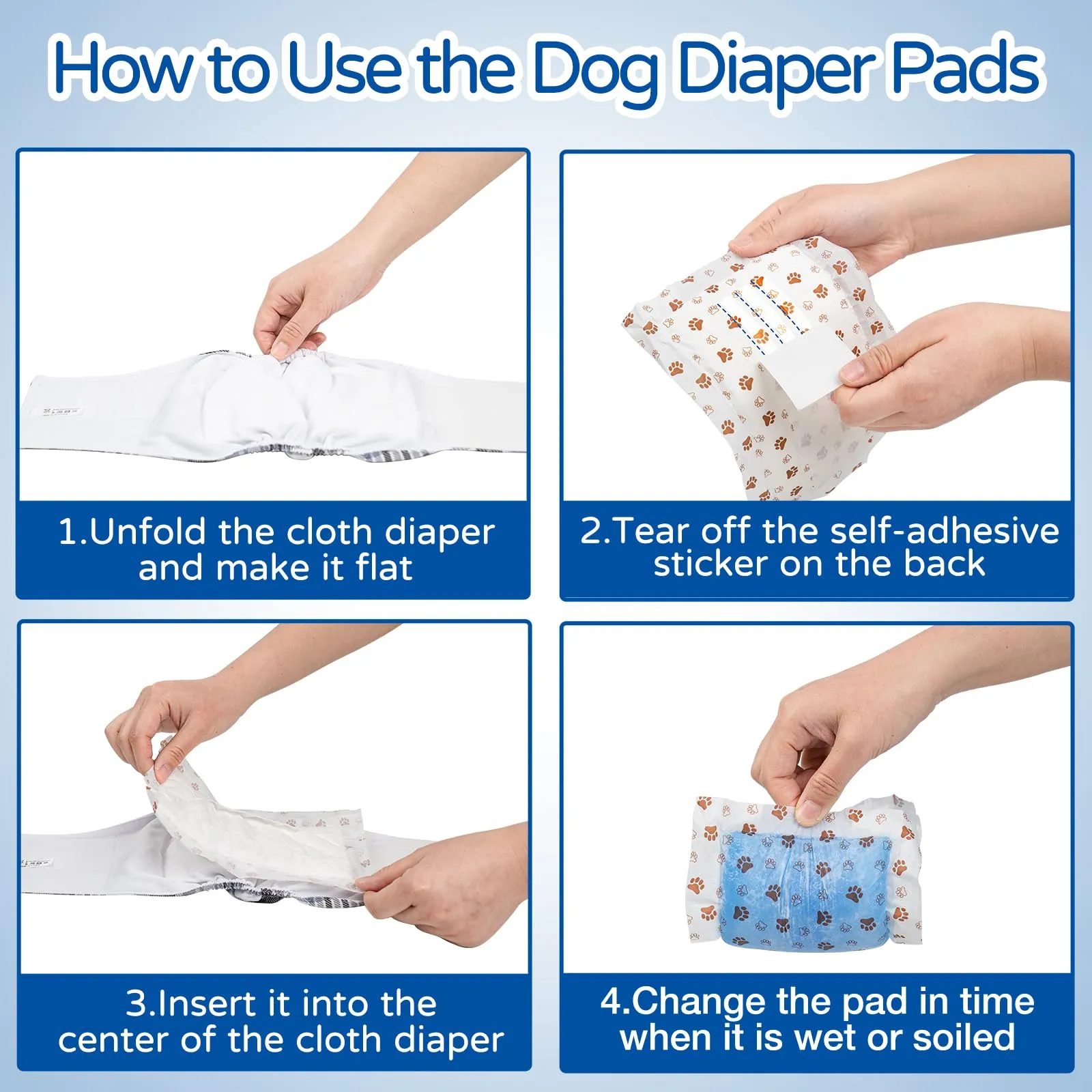 MICOOYO Inserti monouso per pannolini per cani, cuscinetti booster per cani maschi e femmine, inserti super assorbenti per cani in calore che si adattano alla maggior parte dei pannolini per cani (XL - immagine 7