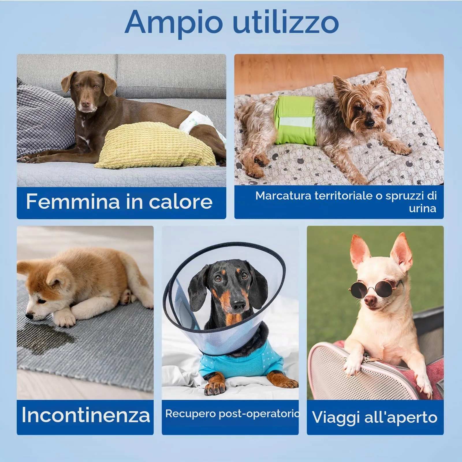 MICOOYO Fodere per pannolini usa e getta per cani, per cani maschi e femmine, super assorbenti, si adattano alla maggior parte dei pannolini per cani (protezione laterale a prova di perdite, M-100) - immagine 3