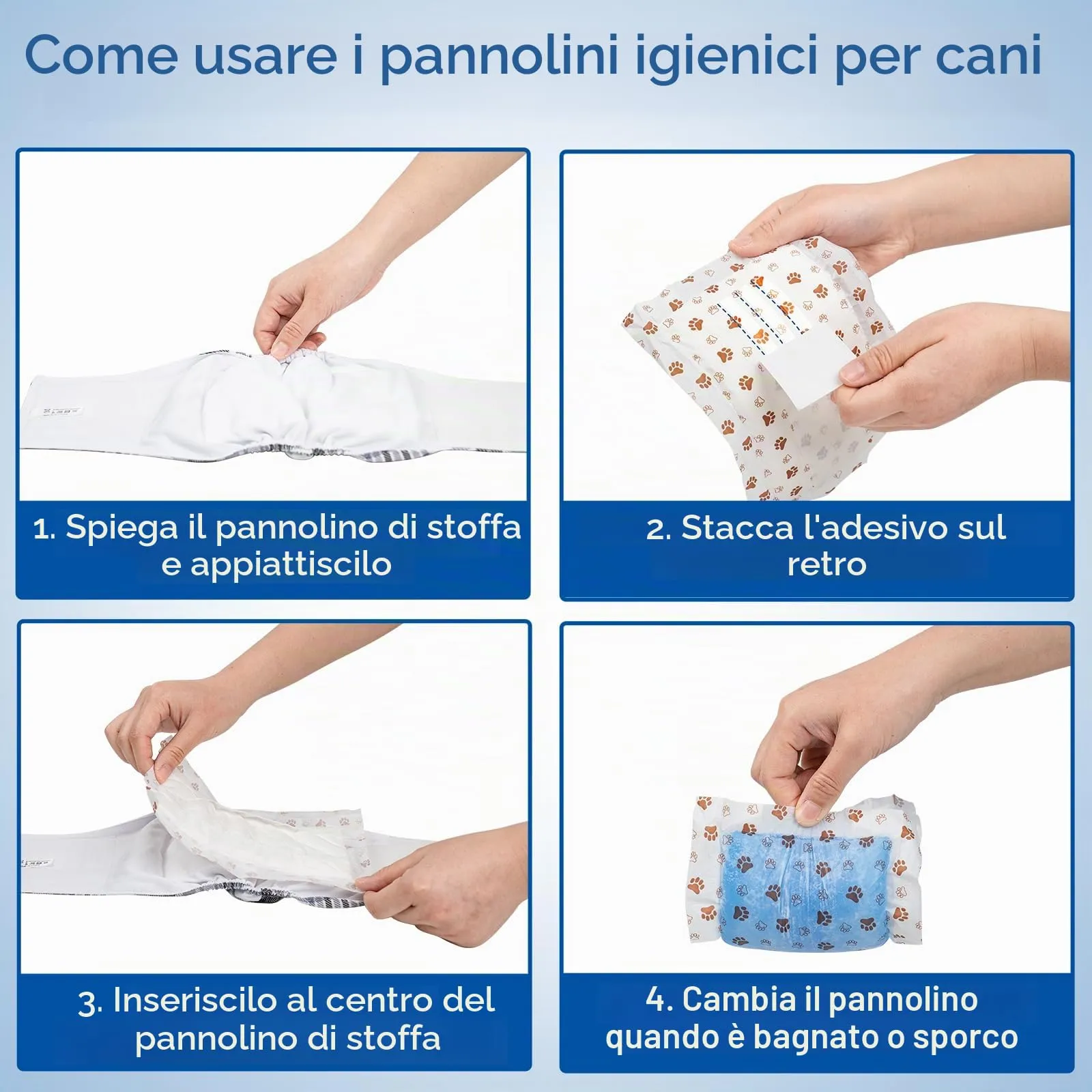 MICOOYO Fodere per pannolini usa e getta per cani, per cani maschi e femmine, super assorbenti, si adattano alla maggior parte dei pannolini per cani (protezione laterale a prova di perdite, L-50) - immagine 7