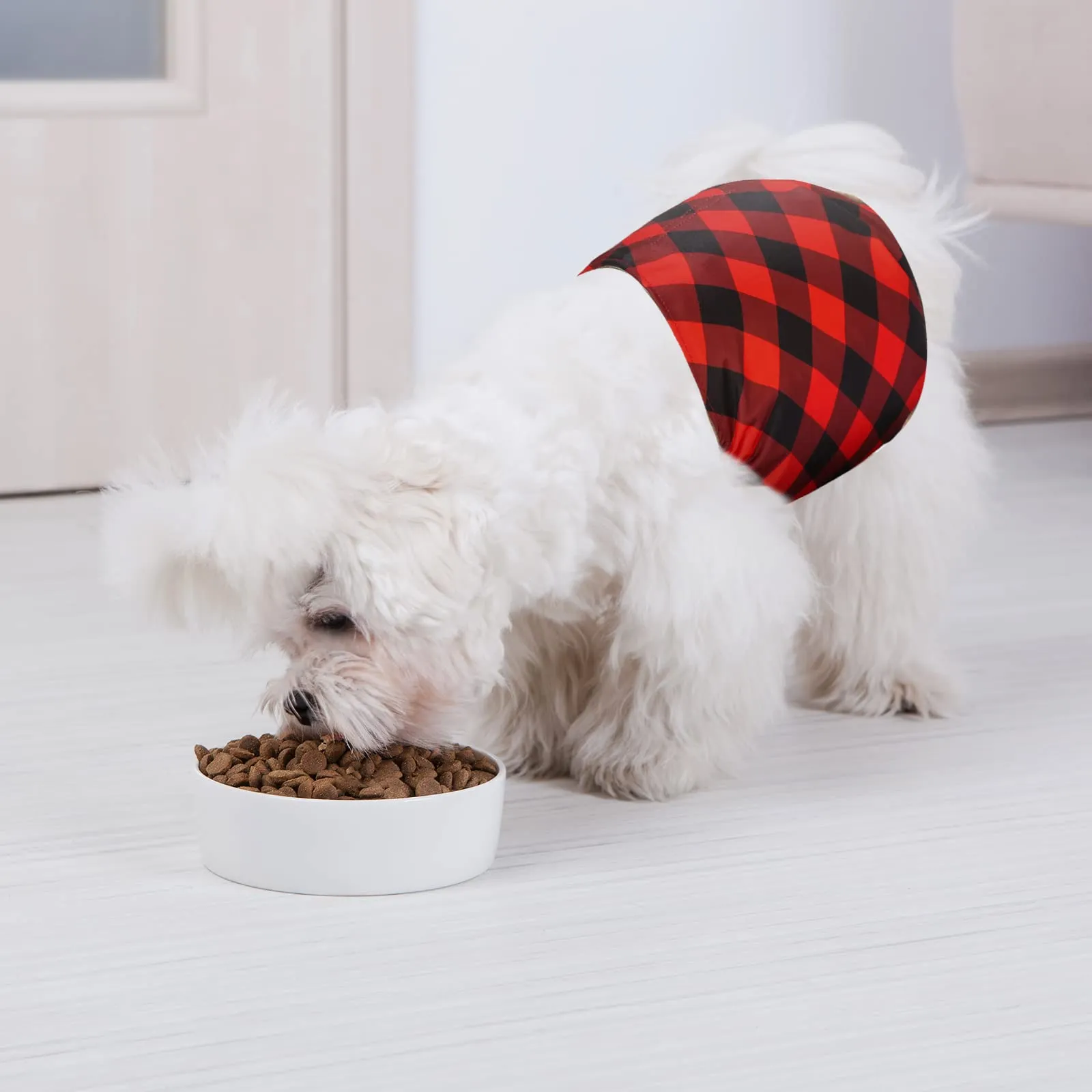 Avont Confezione da 3 Pannolini Lavabili per Cani Maschili (XS 9"-11"), Involucri Riutilizzabili per Cani Maschi, Fasce di Pancia Altamente Assorbenti Pipì per Cagnolini - Plaid Rosso/Blu/Grigio - immagine 2