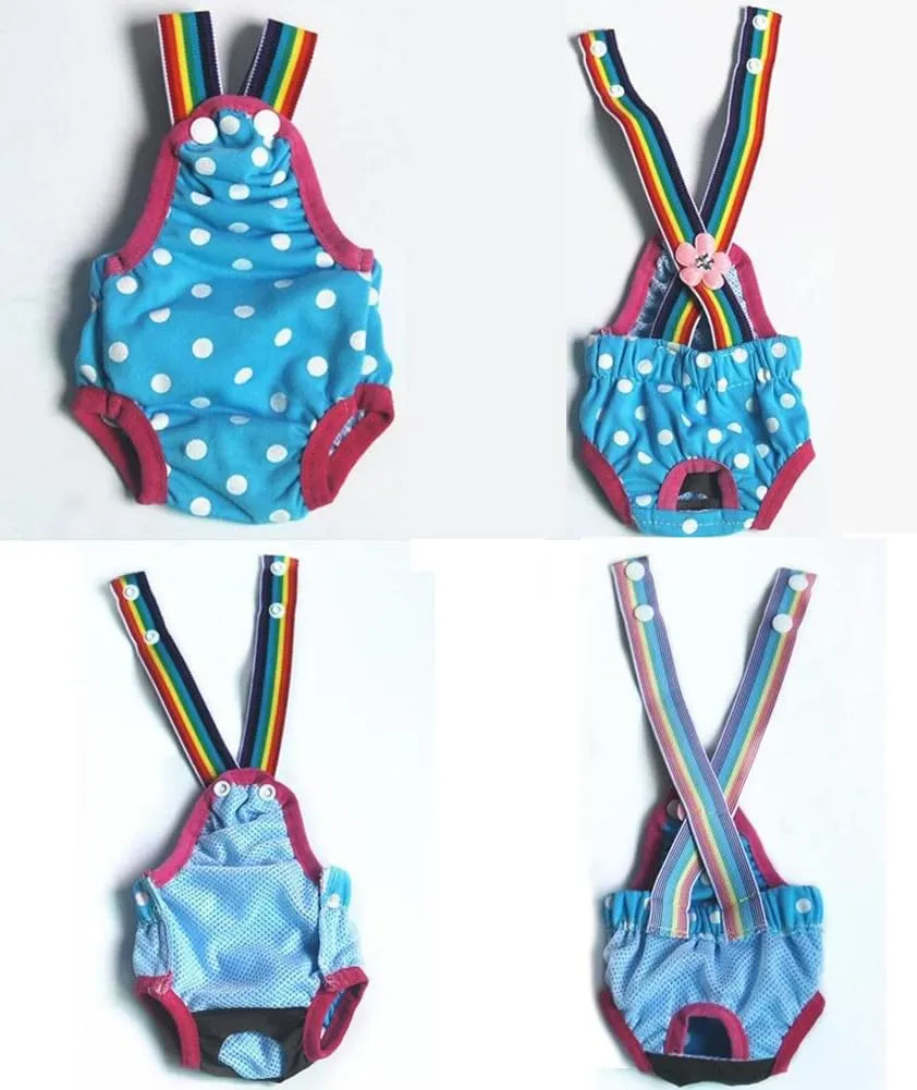 Oyccen 2 Pezzi Pantaloni Sanitari per Cani di Piccola Taglia Igiene Mutandine a Bretelle Pannolino Fisiologico del Cucciolo Pantaloni per Animali Domestici - immagine 4