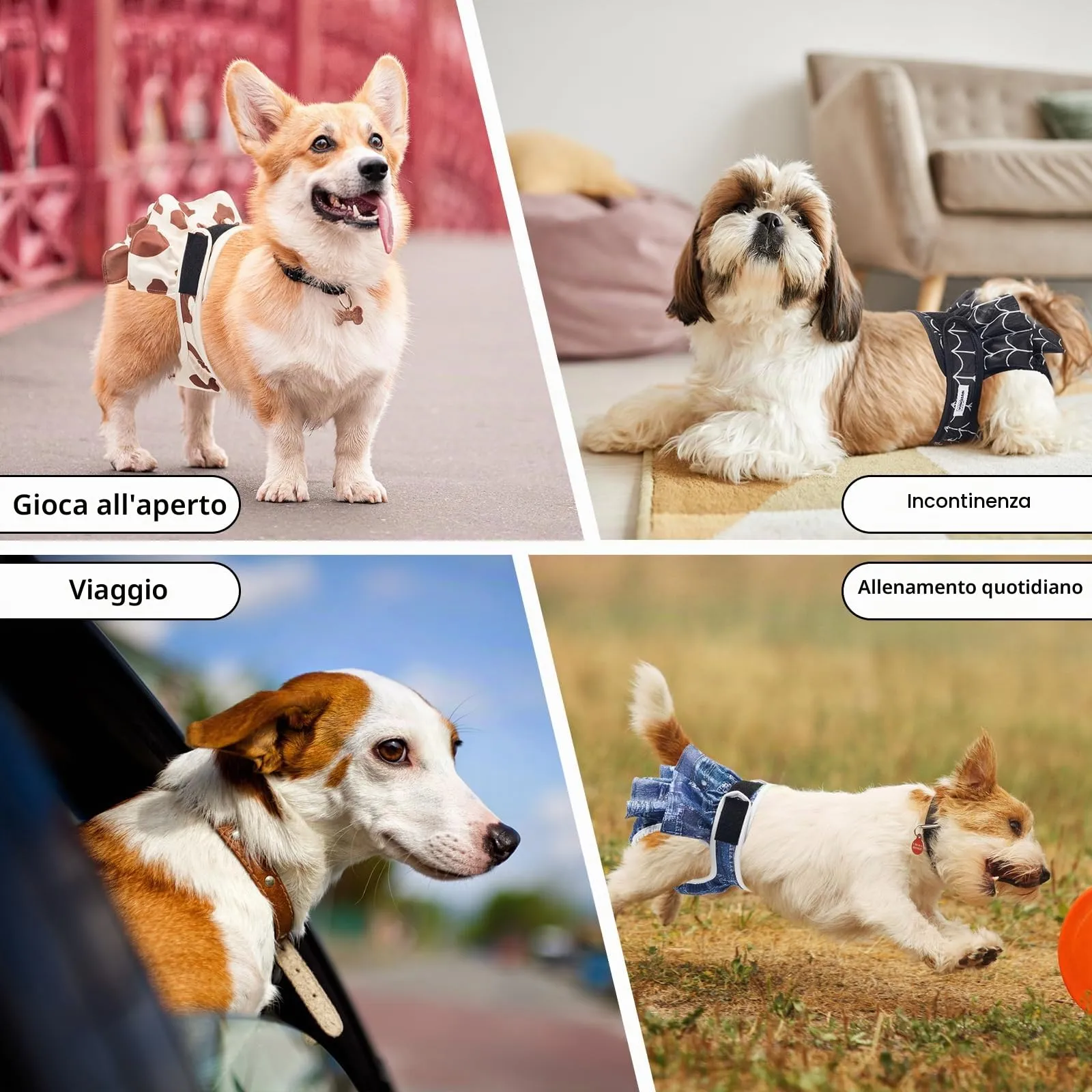 Pannolini riutilizzabili per cani femmina, lavabili, premium, confezione da 3, altamente assorbenti per cani di piccola taglia, per calore, incontinenza e addestramento dei cuccioli (M) - immagine 7