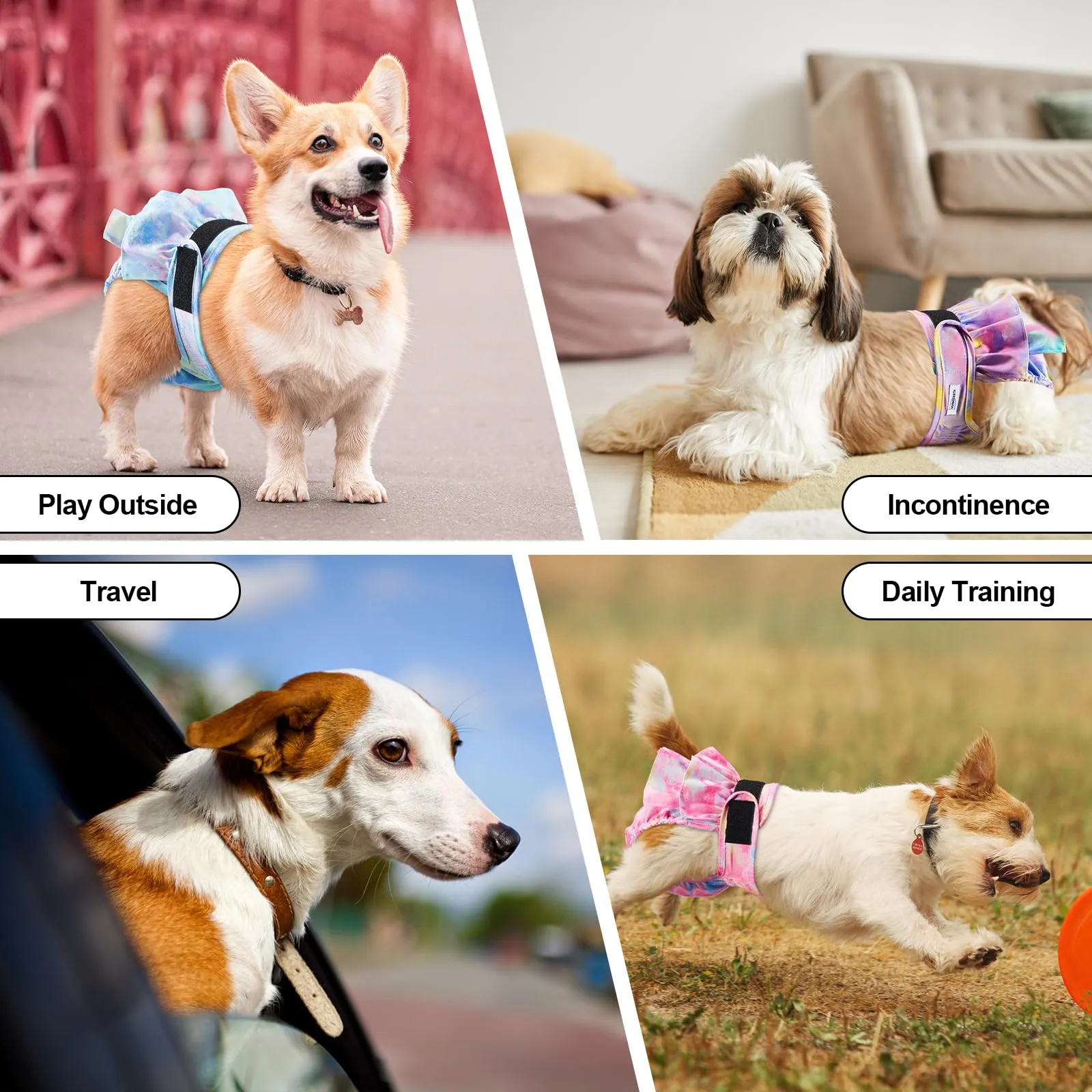 Pannolini riutilizzabili per cani femmina, lavabili, premium, confezione da 3, altamente assorbenti per cani di piccola taglia, per calore, incontinenza e addestramento dei cuccioli (XL) - immagine 7