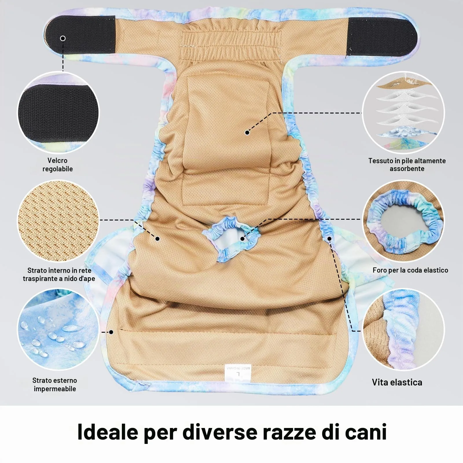 Pannolini riutilizzabili per cani femmina, lavabili, premium, confezione da 3, altamente assorbenti per cani di piccola taglia, per calore, incontinenza e addestramento dei cuccioli (XXL) - immagine 5