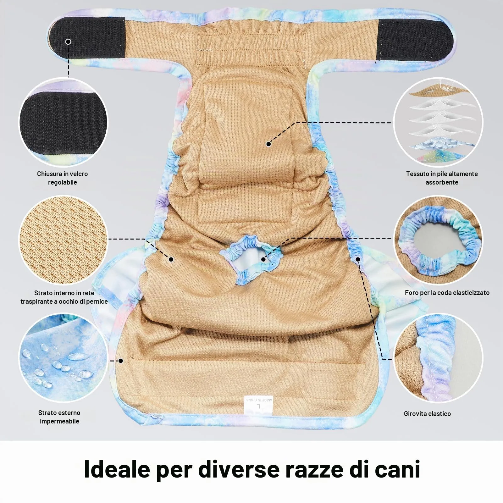 Pannolini riutilizzabili per cani femmina, lavabili, premium, confezione da 3, altamente assorbenti per cani di piccola taglia, per calore, incontinenza e addestramento dei cuccioli (S) - immagine 5