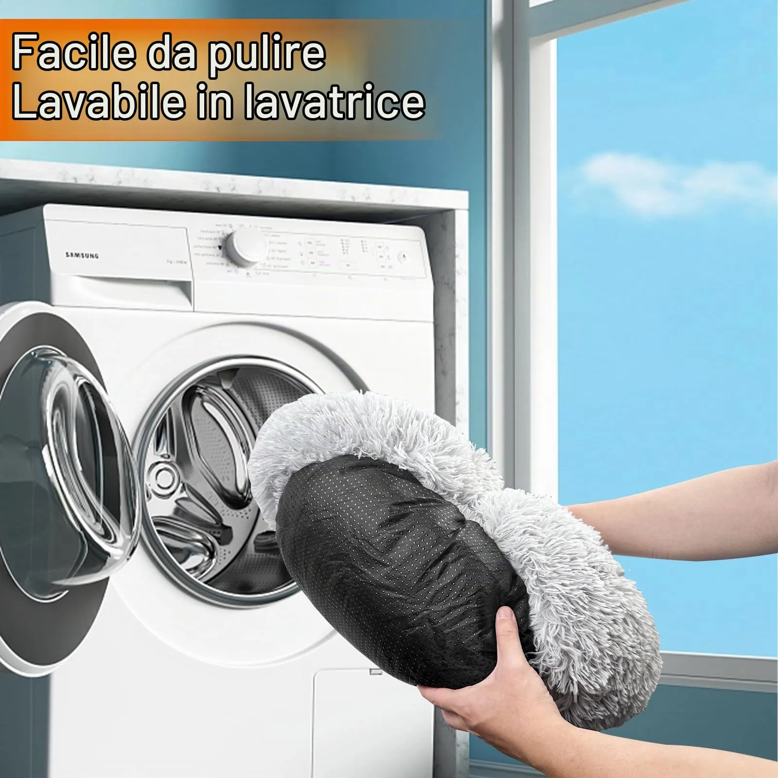 Brevanza Cuccia Gatto, Letto Cane, Cuscino Pelosa, Cuscini Lavabile, Cucce Rotondo, Lettini A Ciambella Mantiene Caldo, Antiscivolo Lettino Morbido Per Gatti Cani Piccoli Media (Diameter:60cm, Grigio) - immagine 6