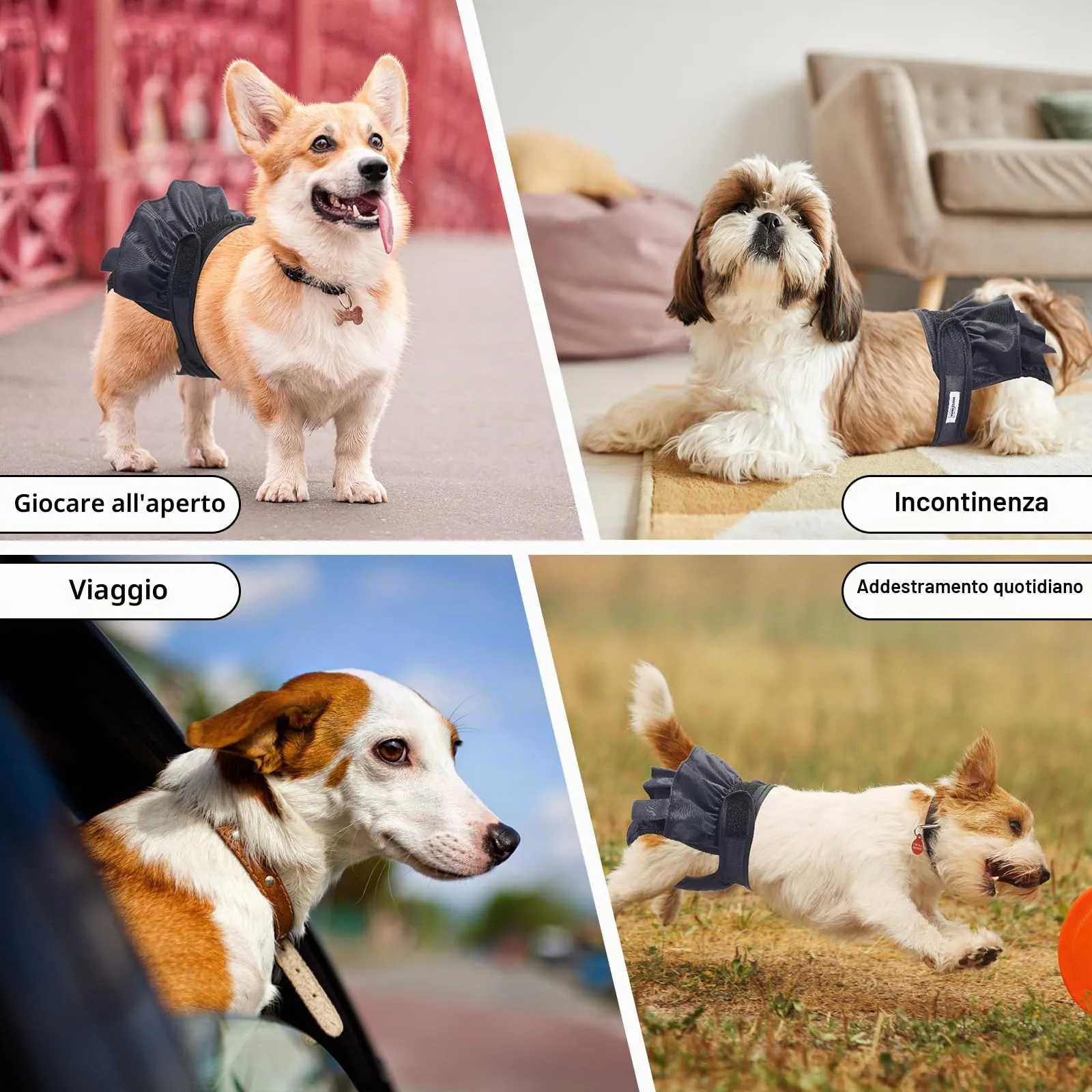 Pannolini riutilizzabili per cani femmina, lavabili, premium, confezione da 3, altamente assorbenti per cani di piccola taglia, per calore, incontinenza e addestramento dei cuccioli (M) - immagine 7